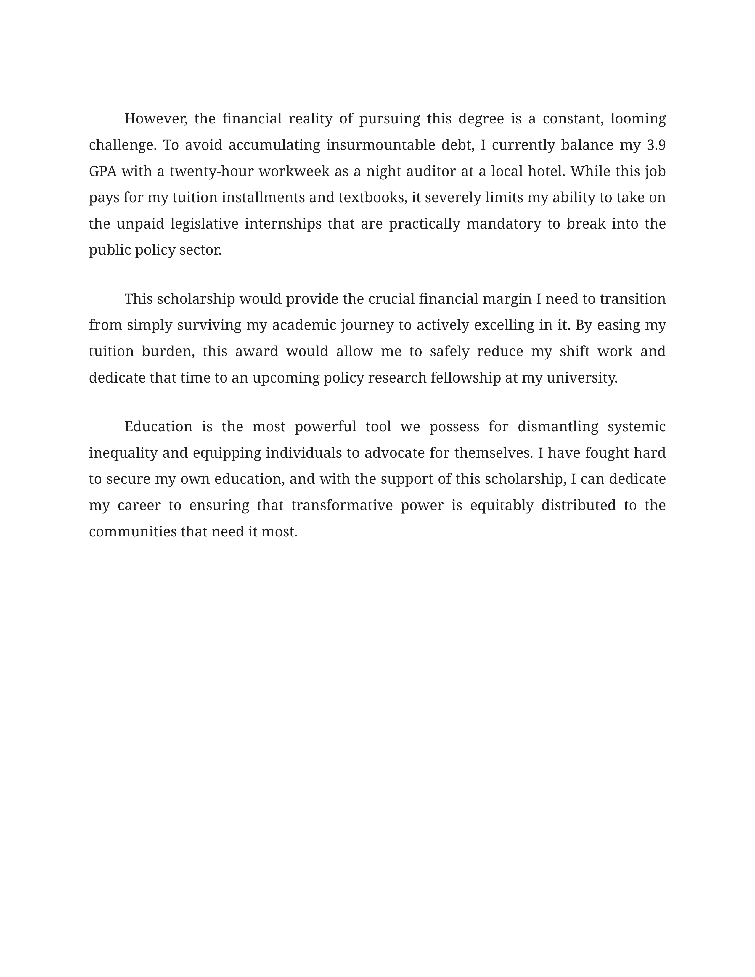 Importance of Education Scholarship Essay — page 2