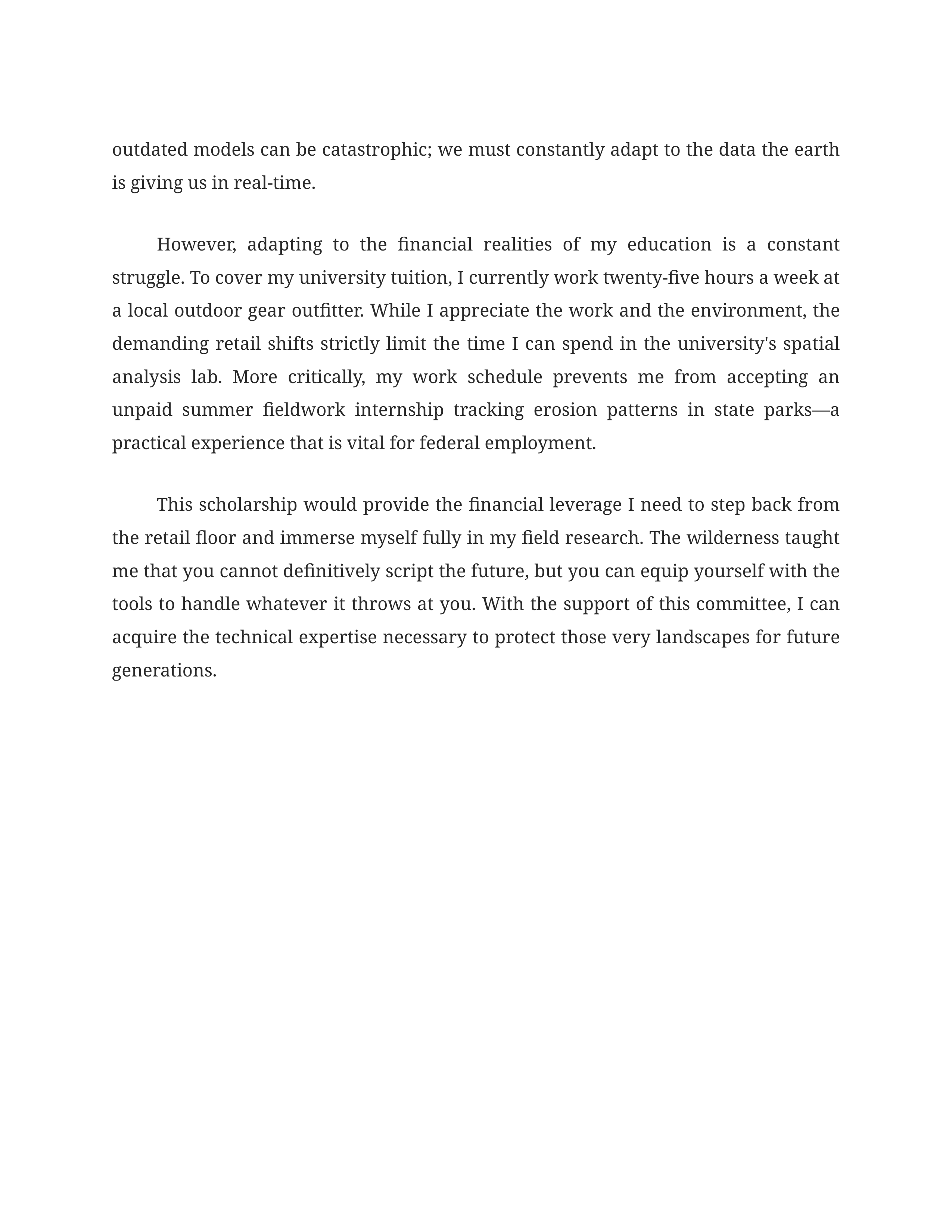 Important Life Lesson Scholarship Essay — page 2