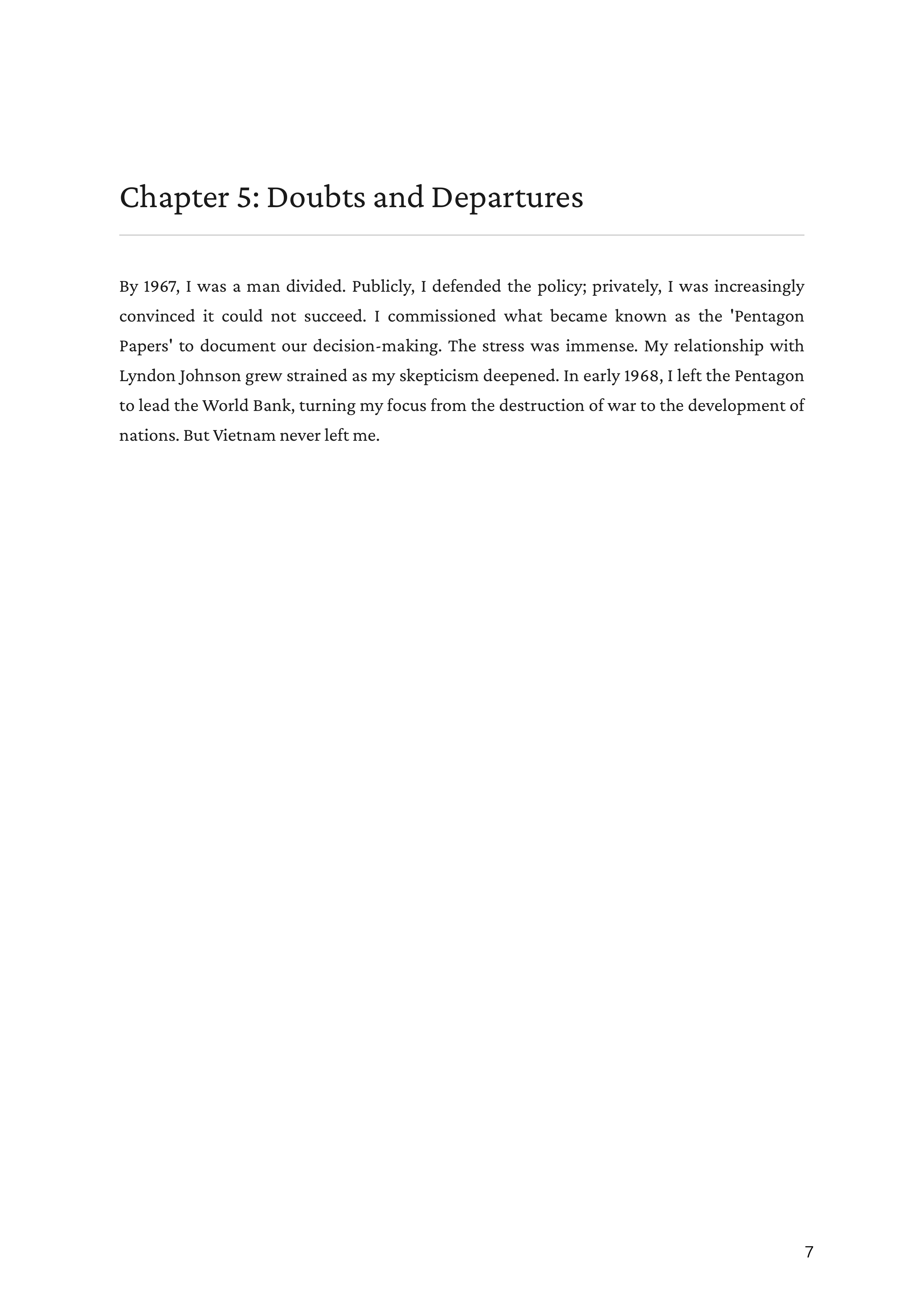 In Retrospect by Robert S McNamara US Secretary of Defense Autobiography — page 7