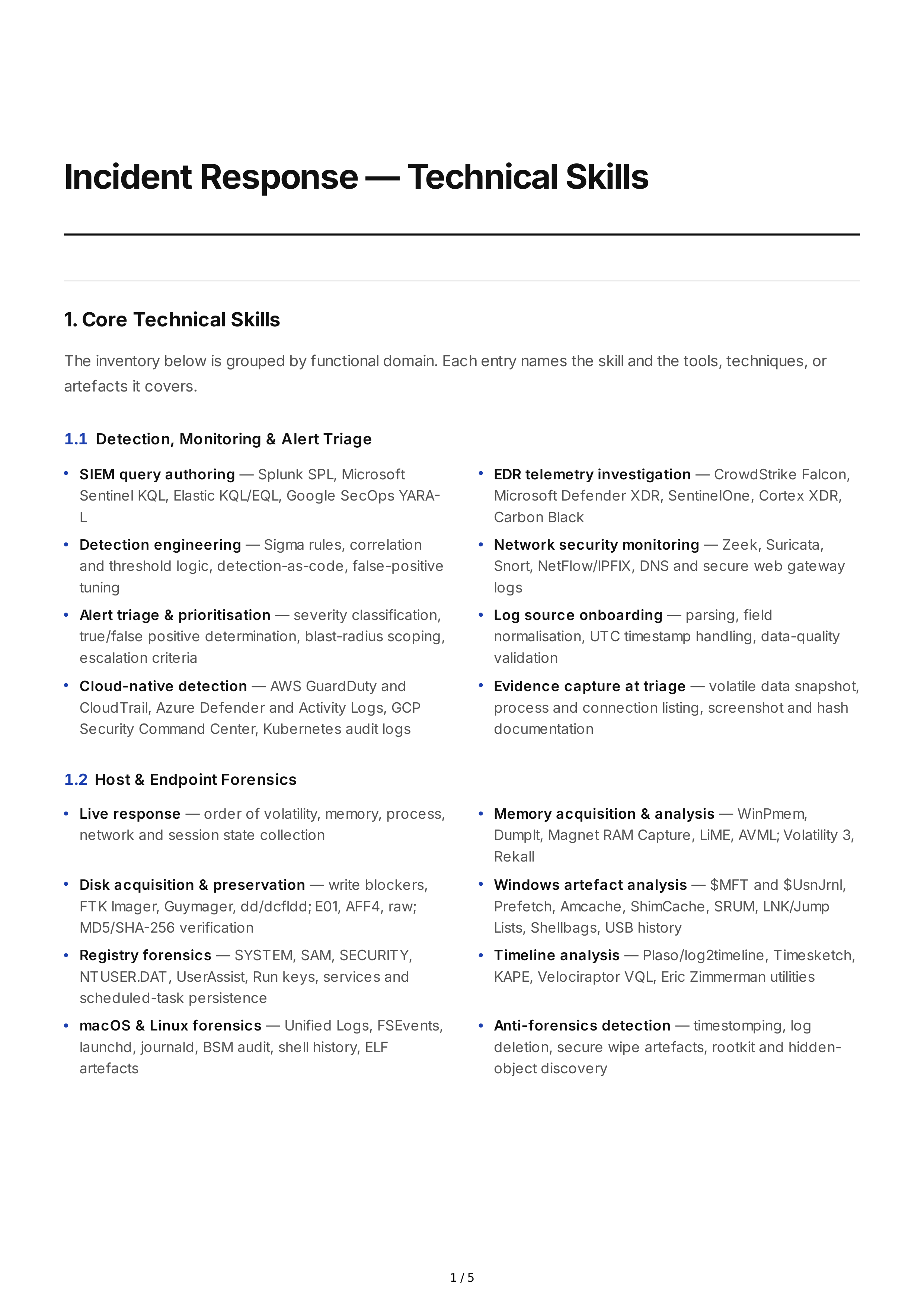 Incident Response Technical Skills — page 1