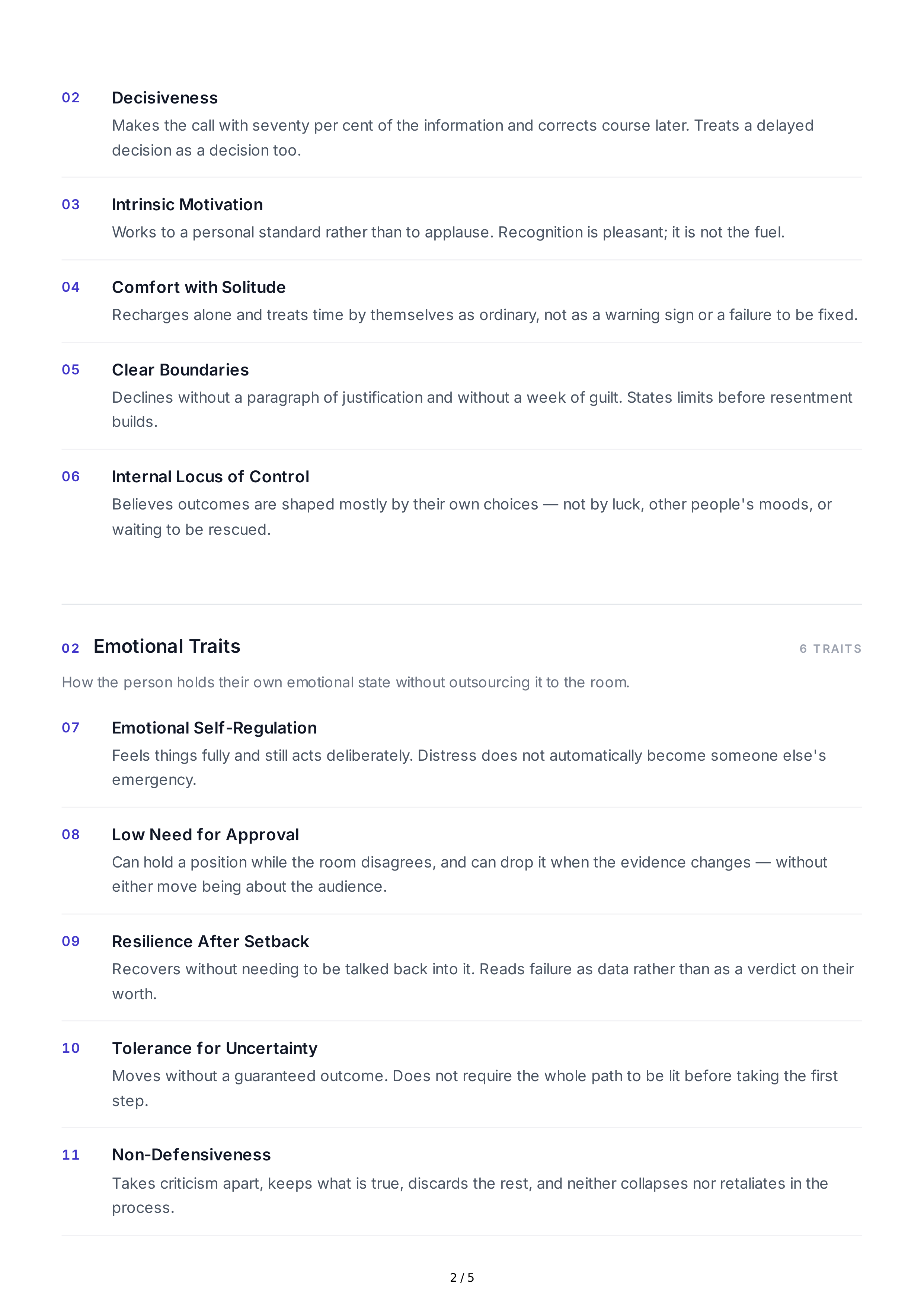 Independence Personality Traits — page 2