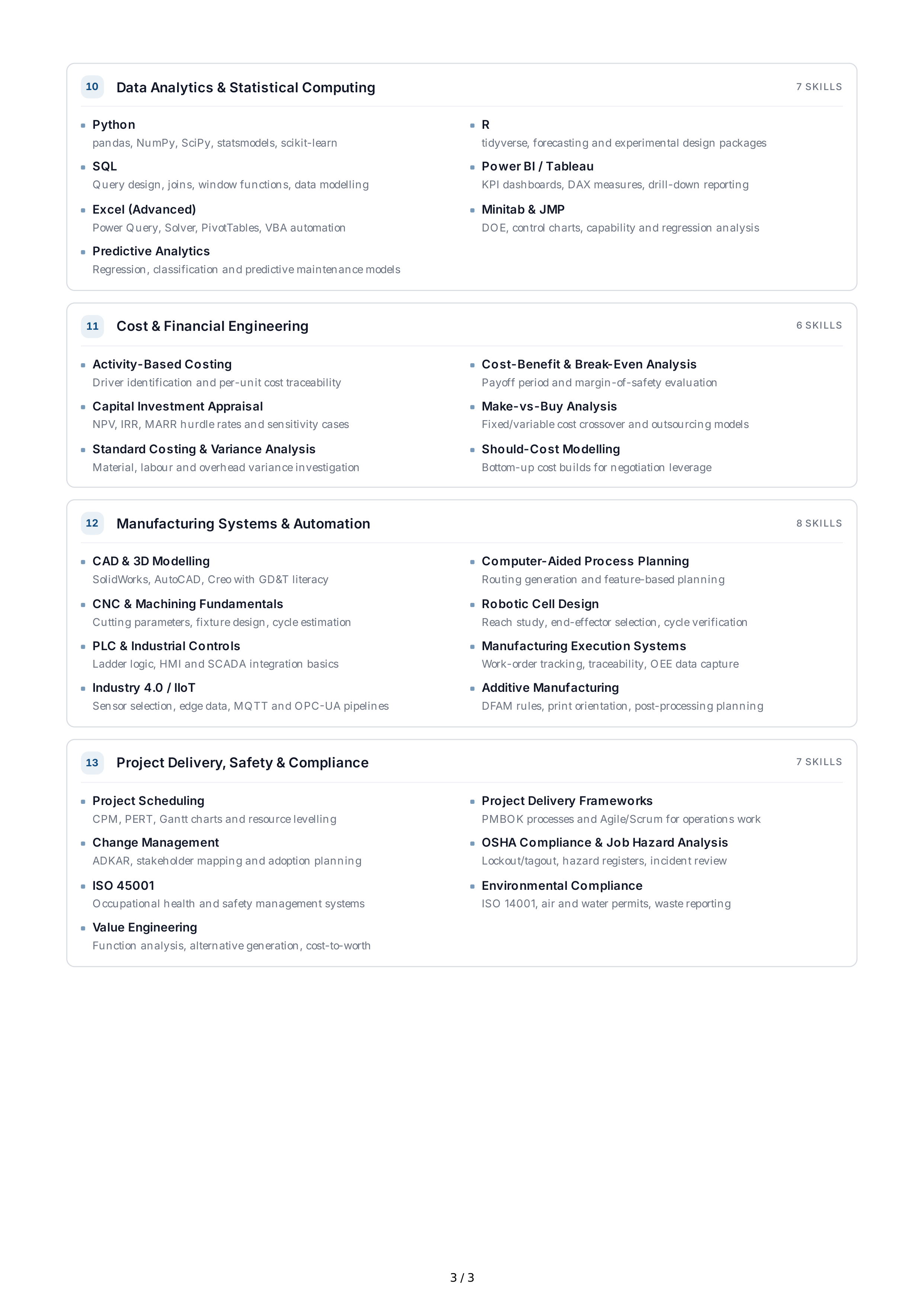 Industrial Engineering Technical Skills — page 3
