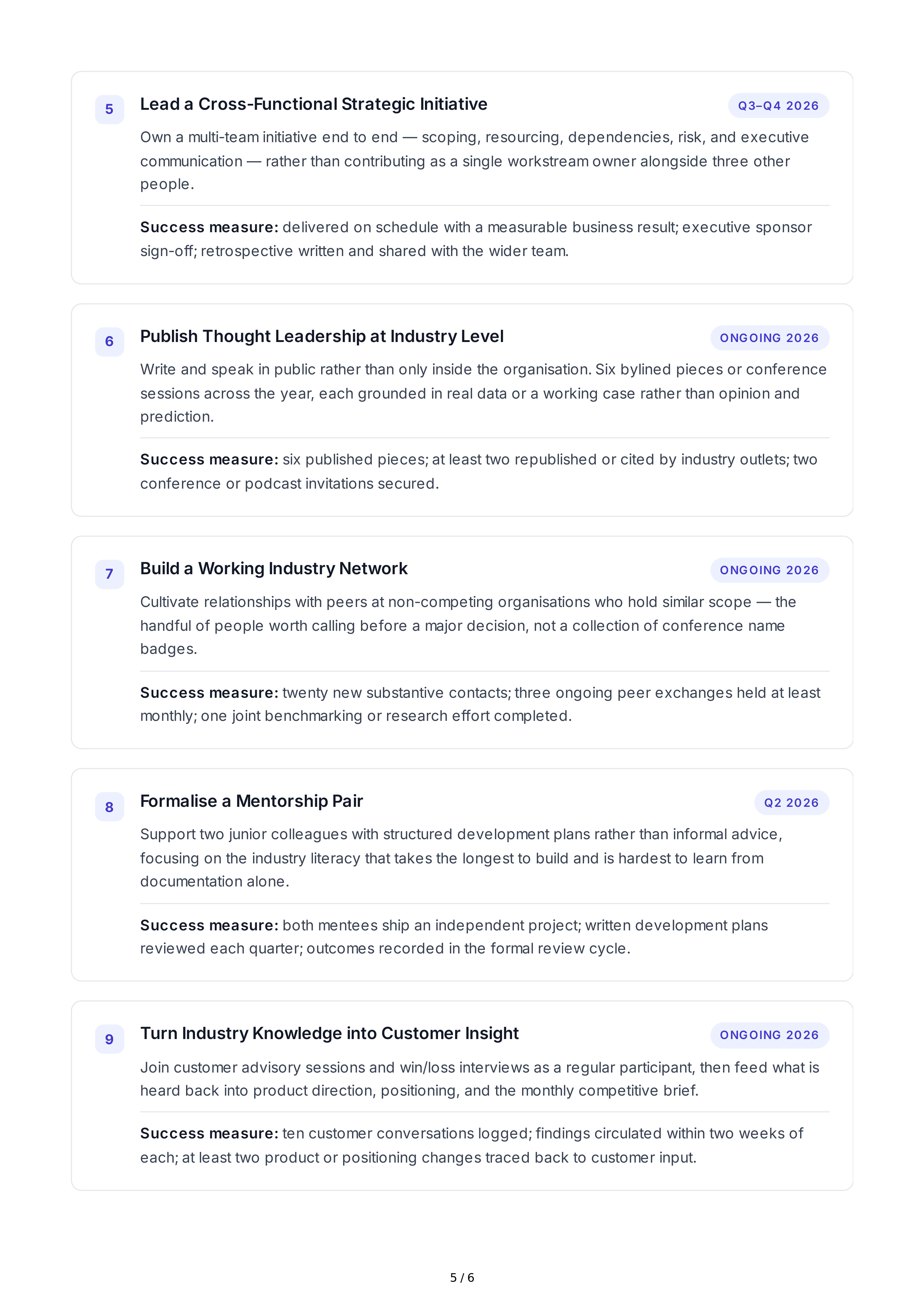 Industry Knowledge Professional Goals – AI Professional Goals Generator ...