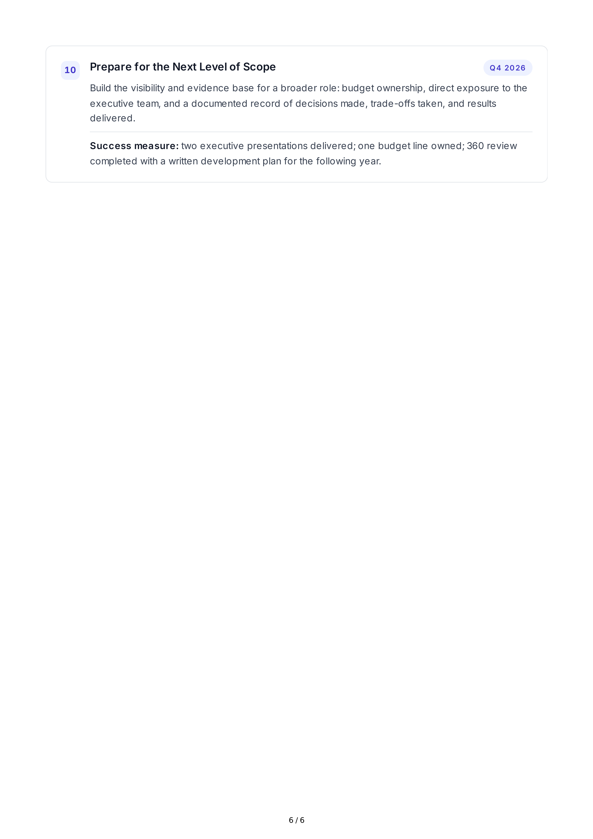 Industry Knowledge Professional Goals — page 6