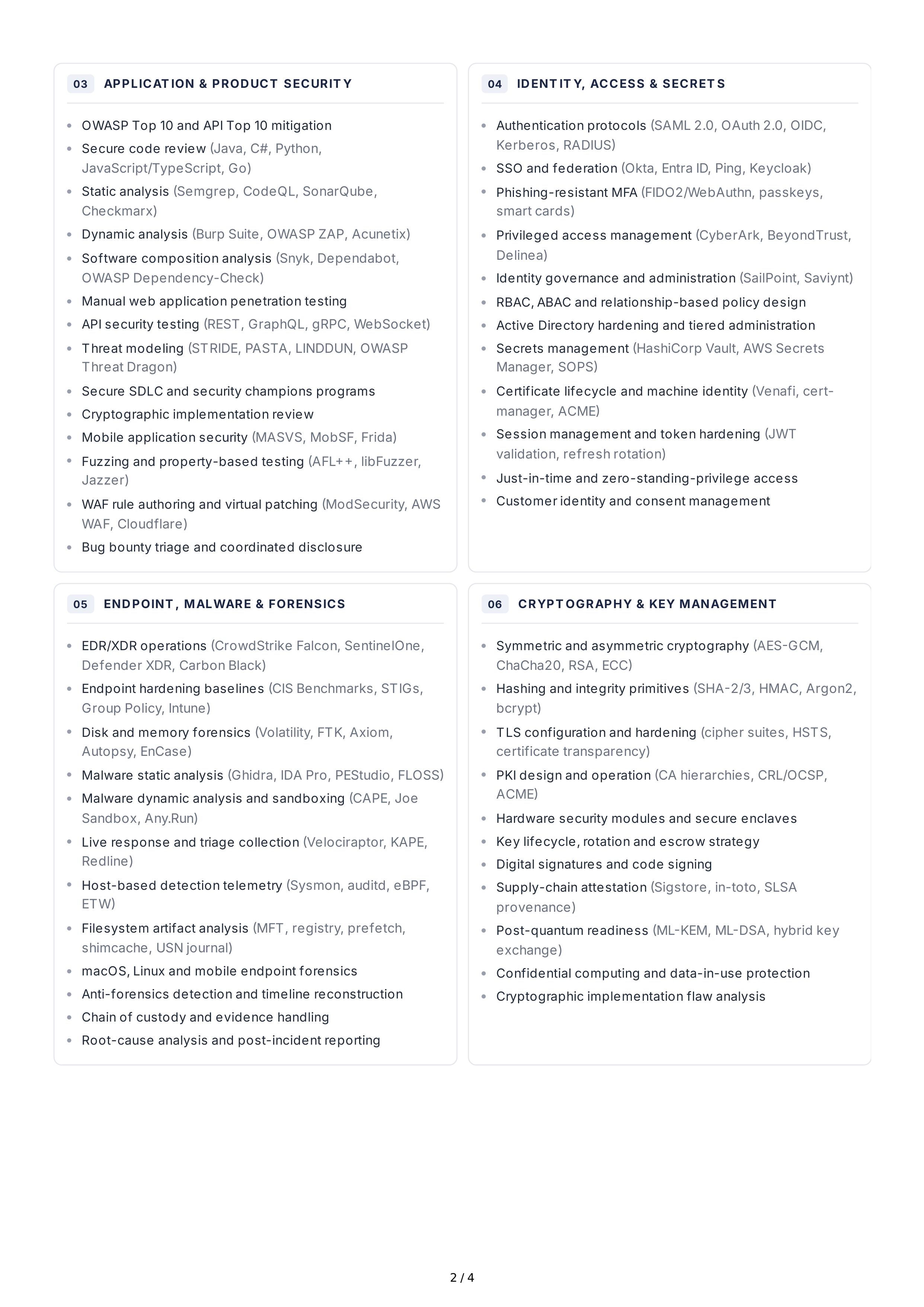 Information Security Technical Skills — page 2