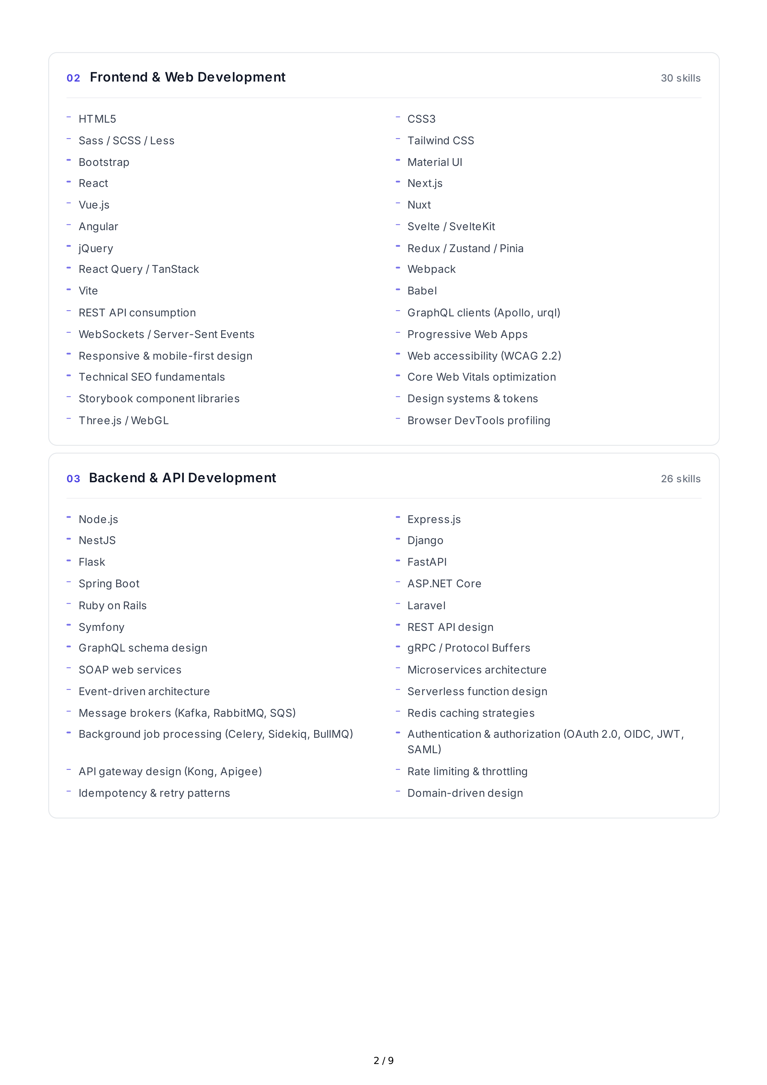 Information Technology Technical Skills — page 2