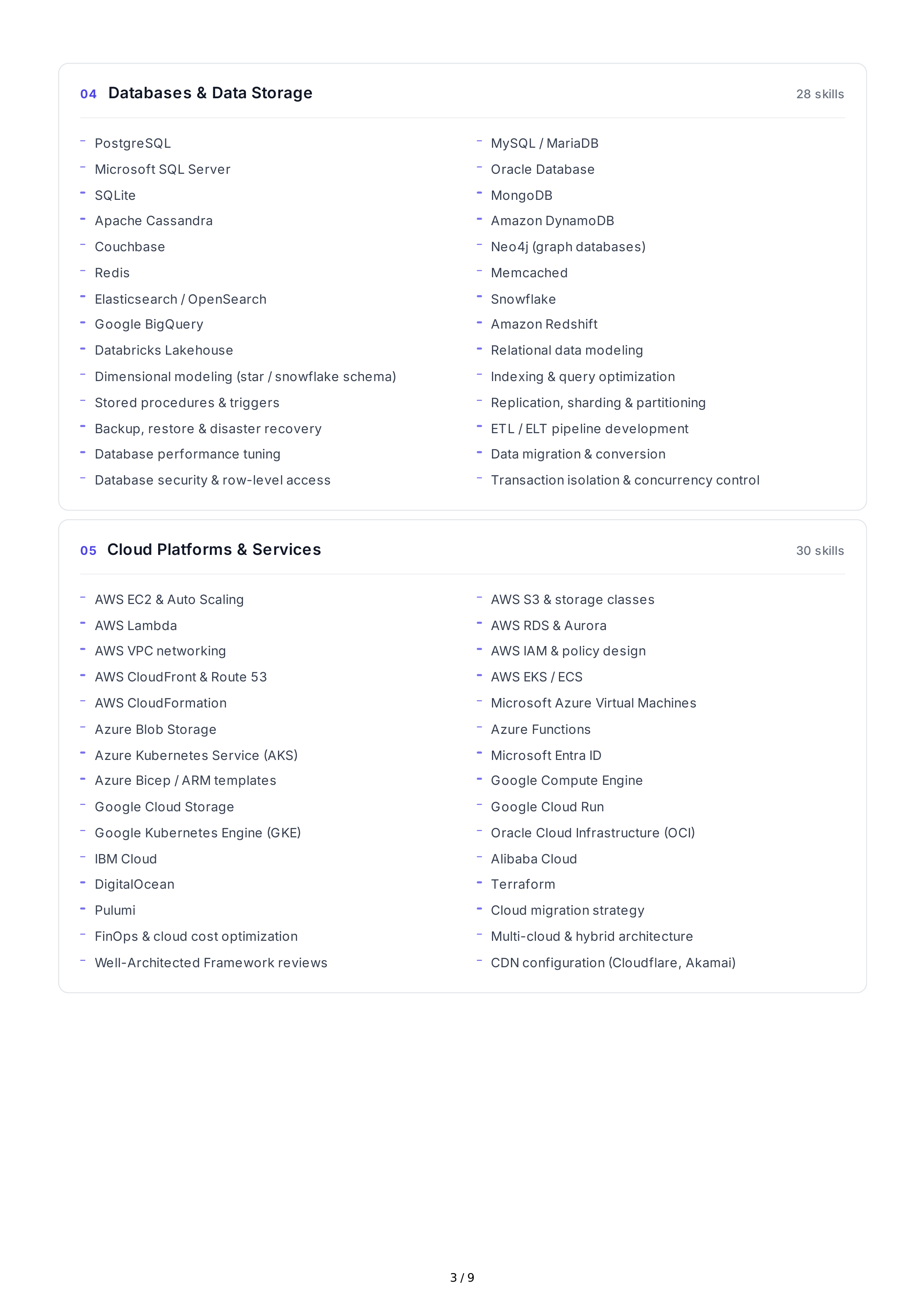Information Technology Technical Skills — page 3