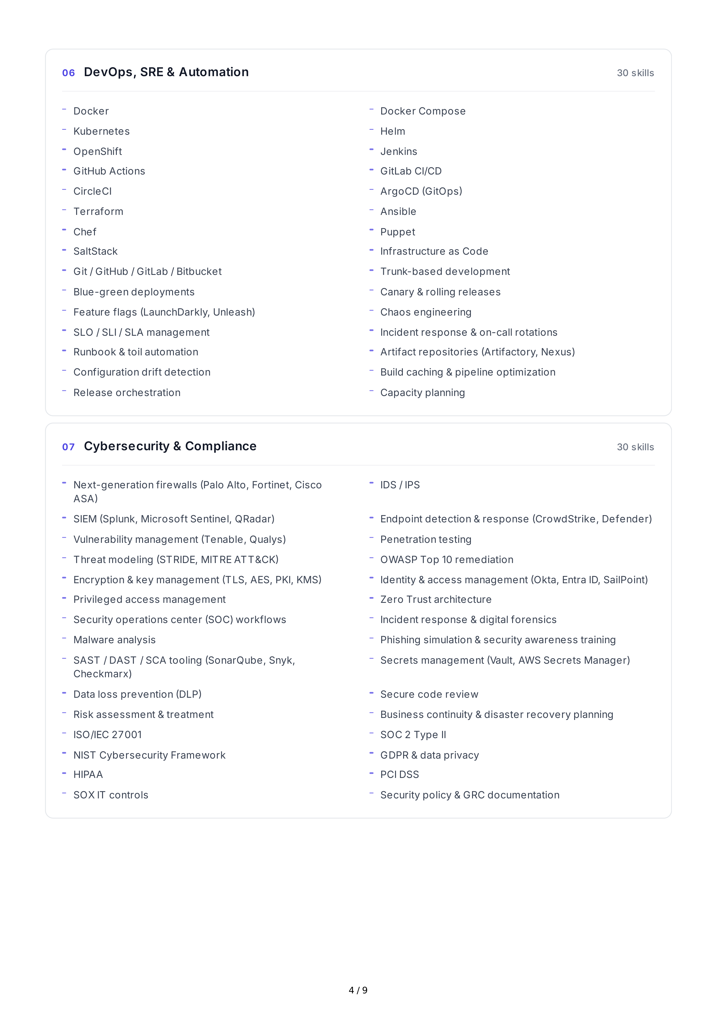 Information Technology Technical Skills — page 4