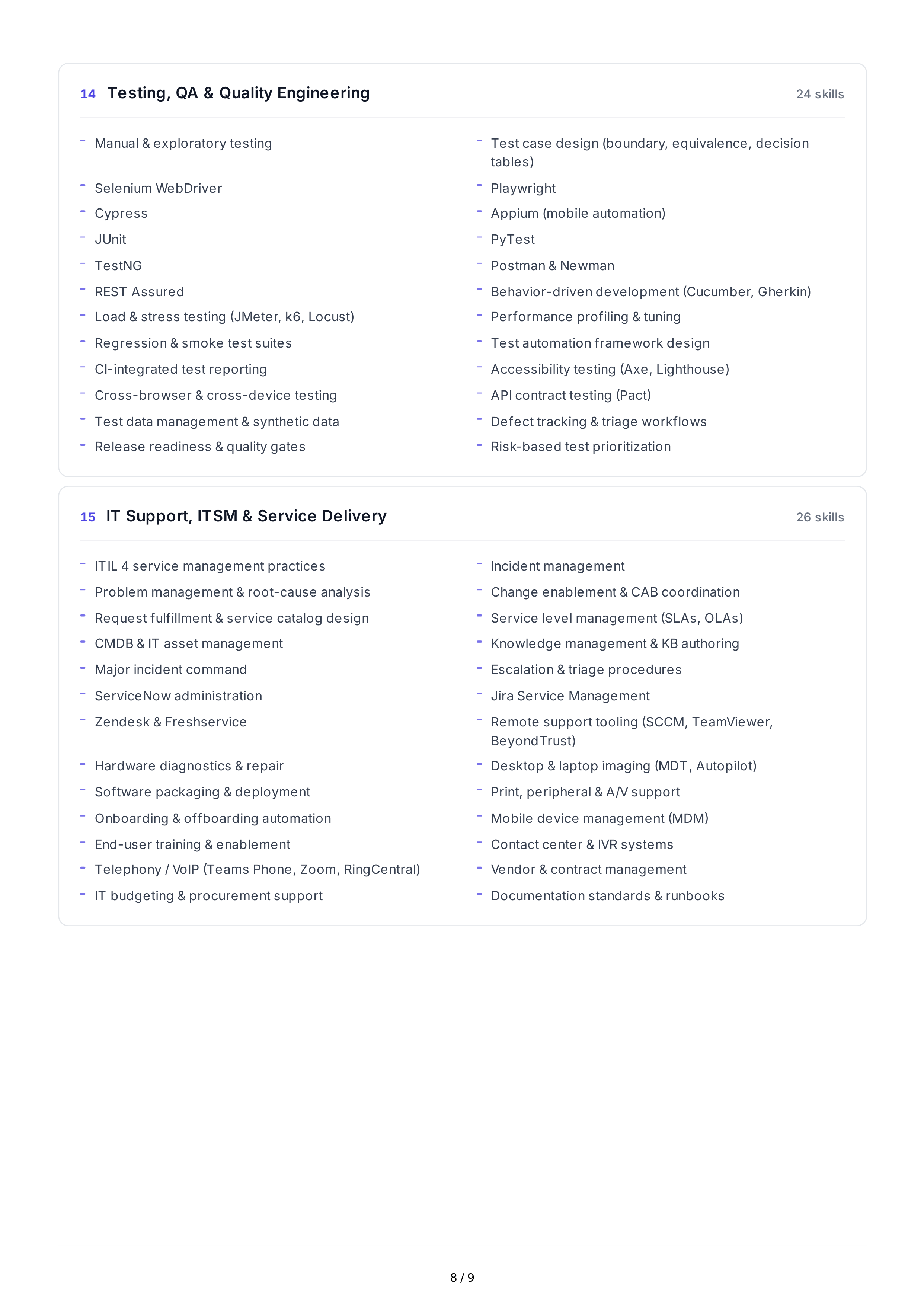 Information Technology Technical Skills — page 8