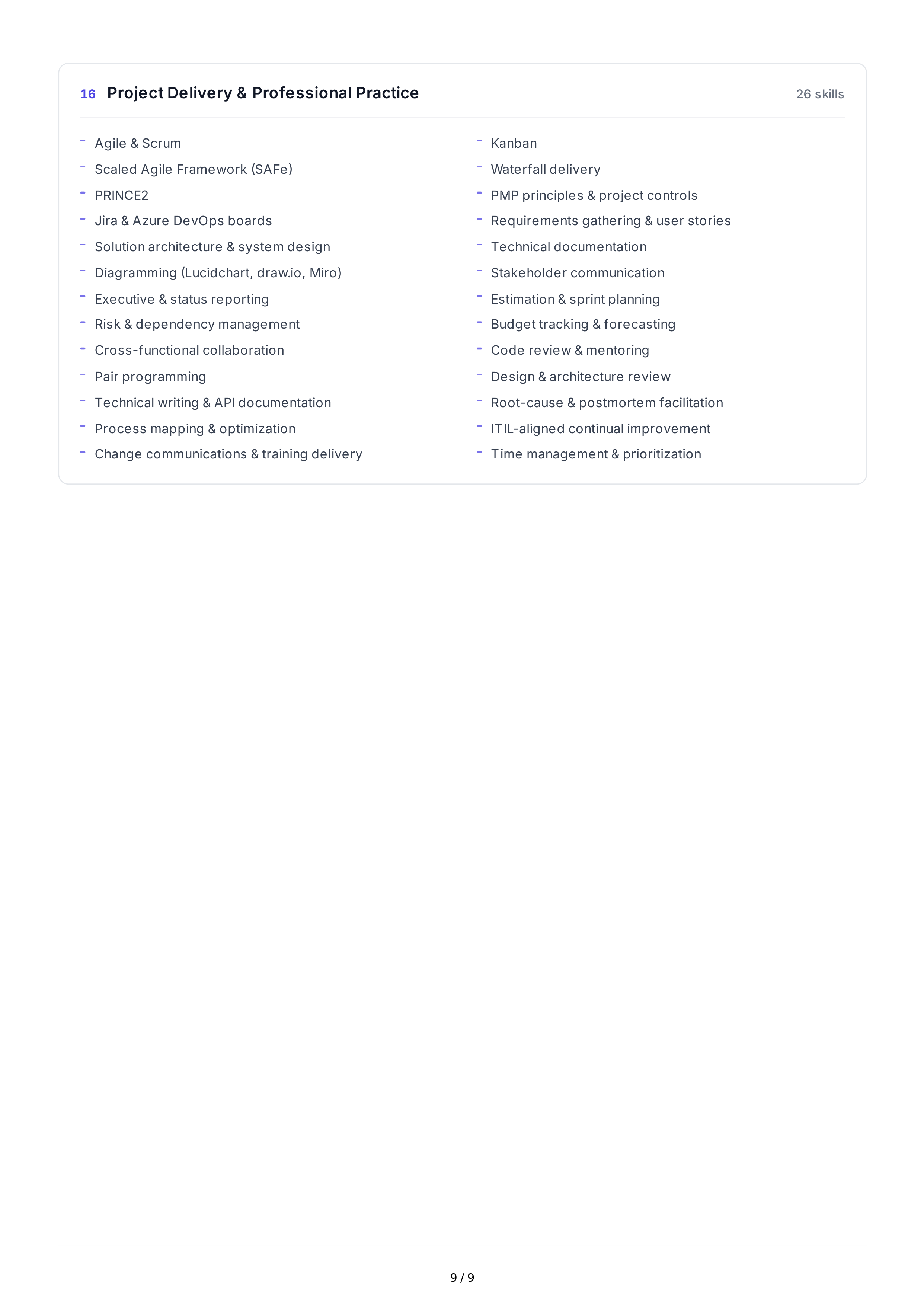 Information Technology Technical Skills — page 9
