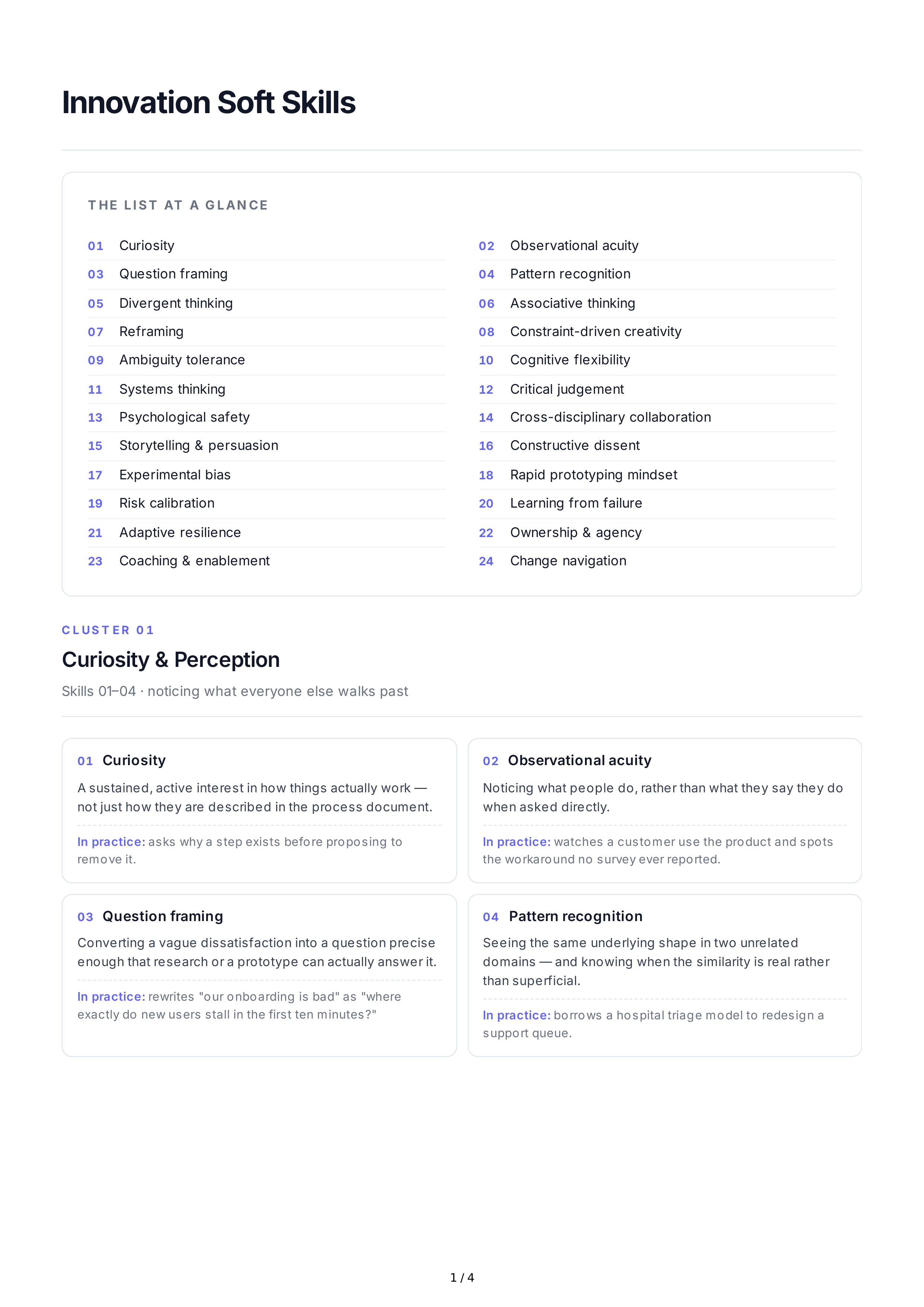 Innovation Soft Skills — page 1
