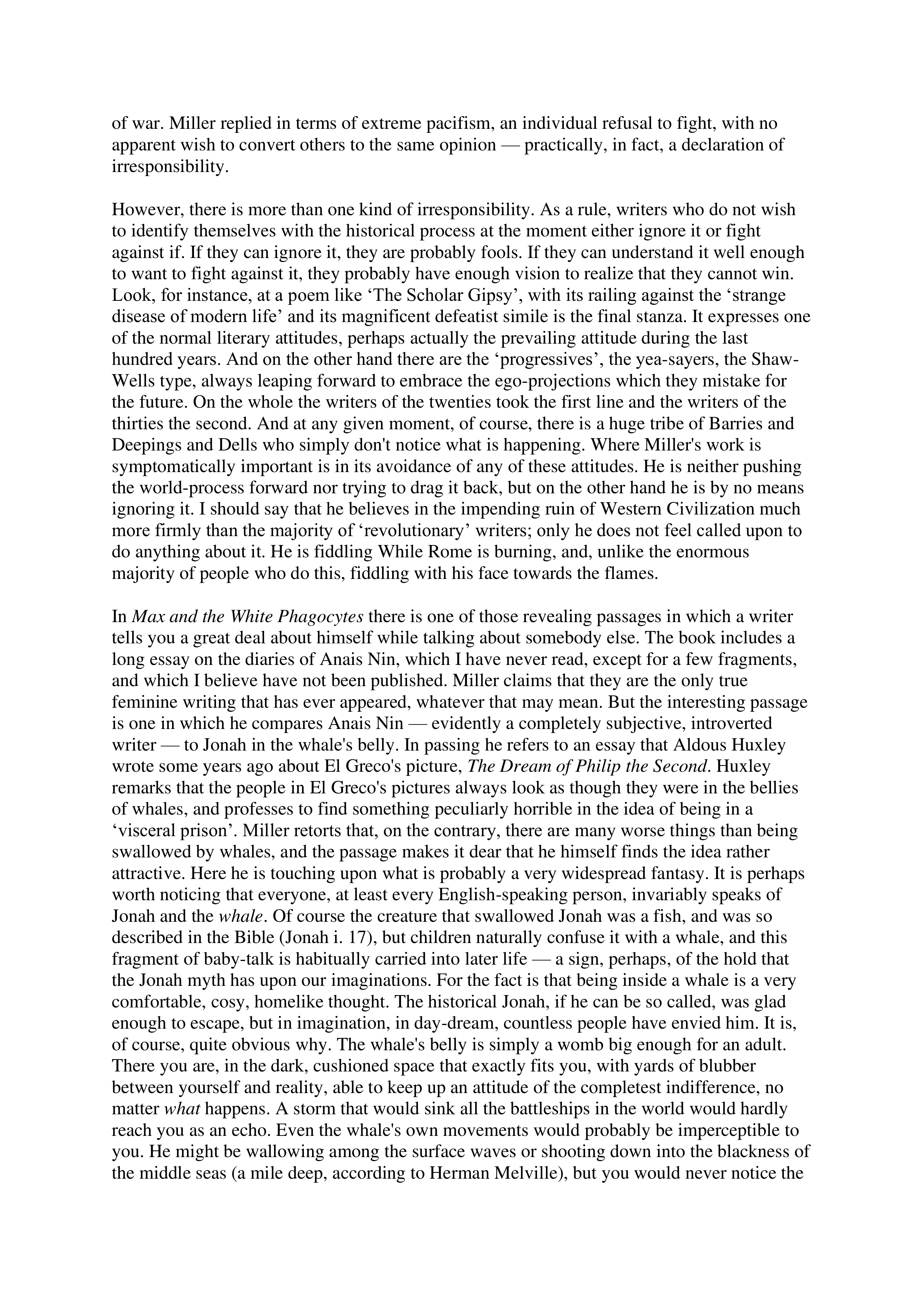 Inside the Whale Essay — page 18