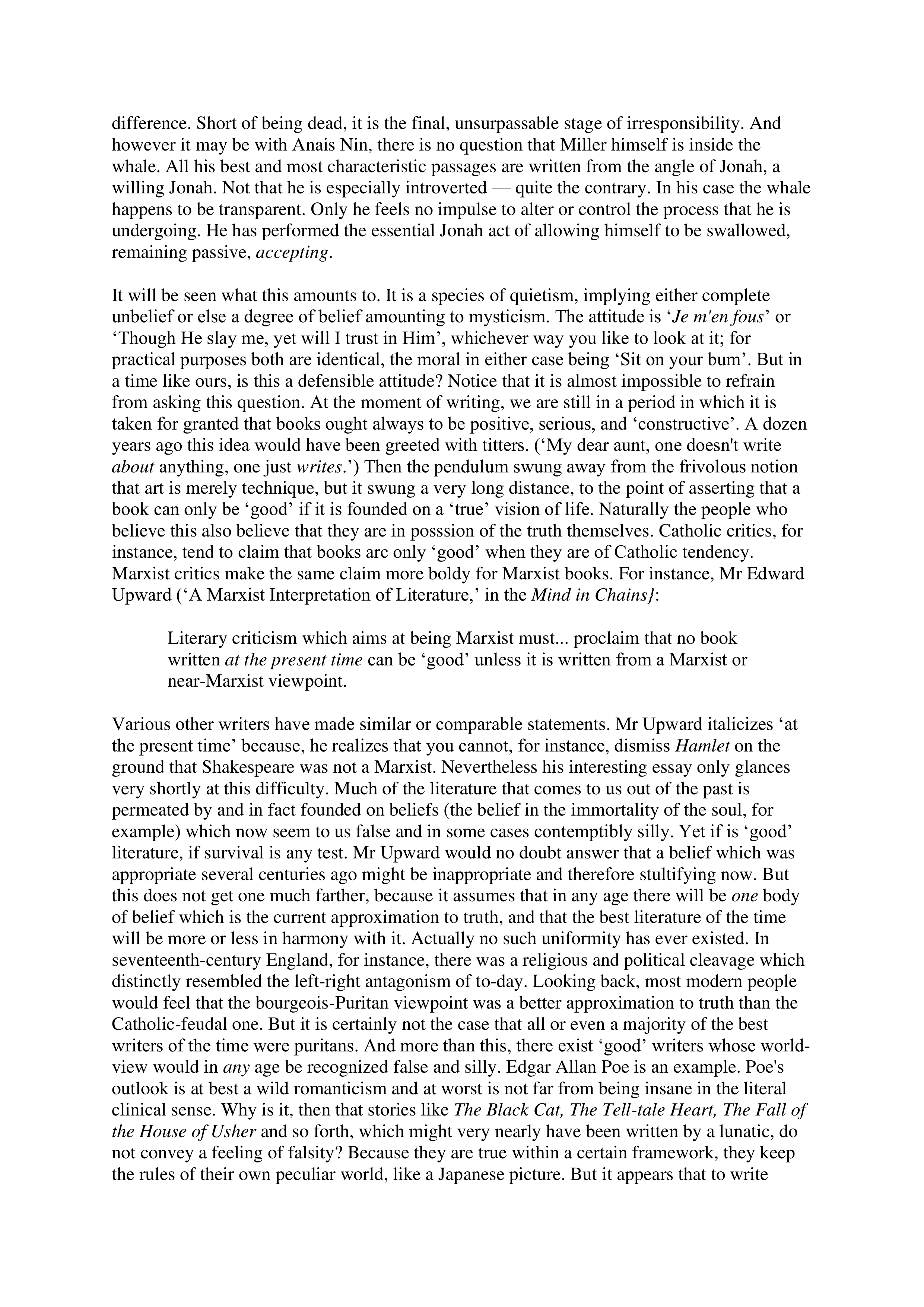 Inside the Whale Essay — page 19