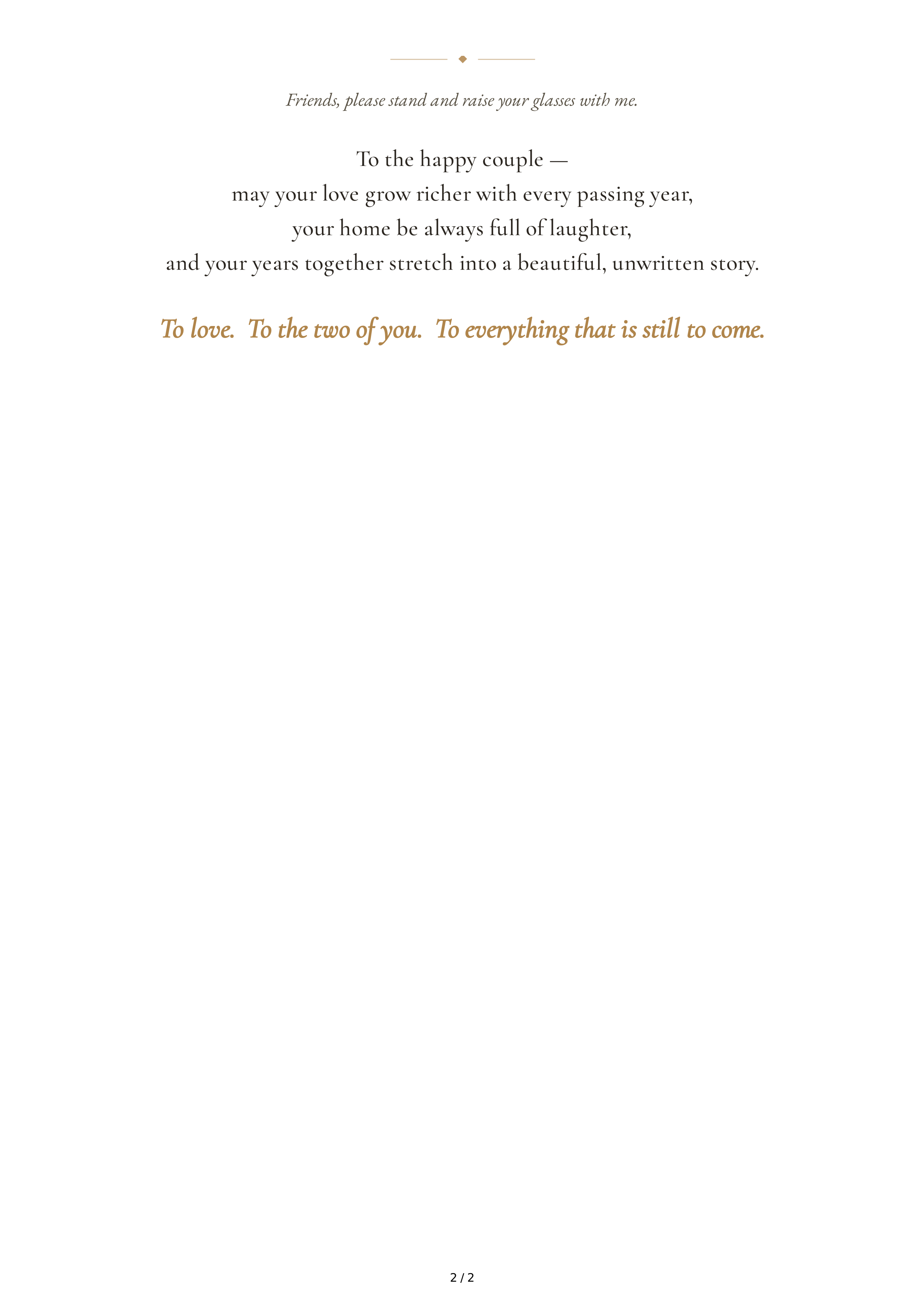 Inspirational Wedding Toast — page 2