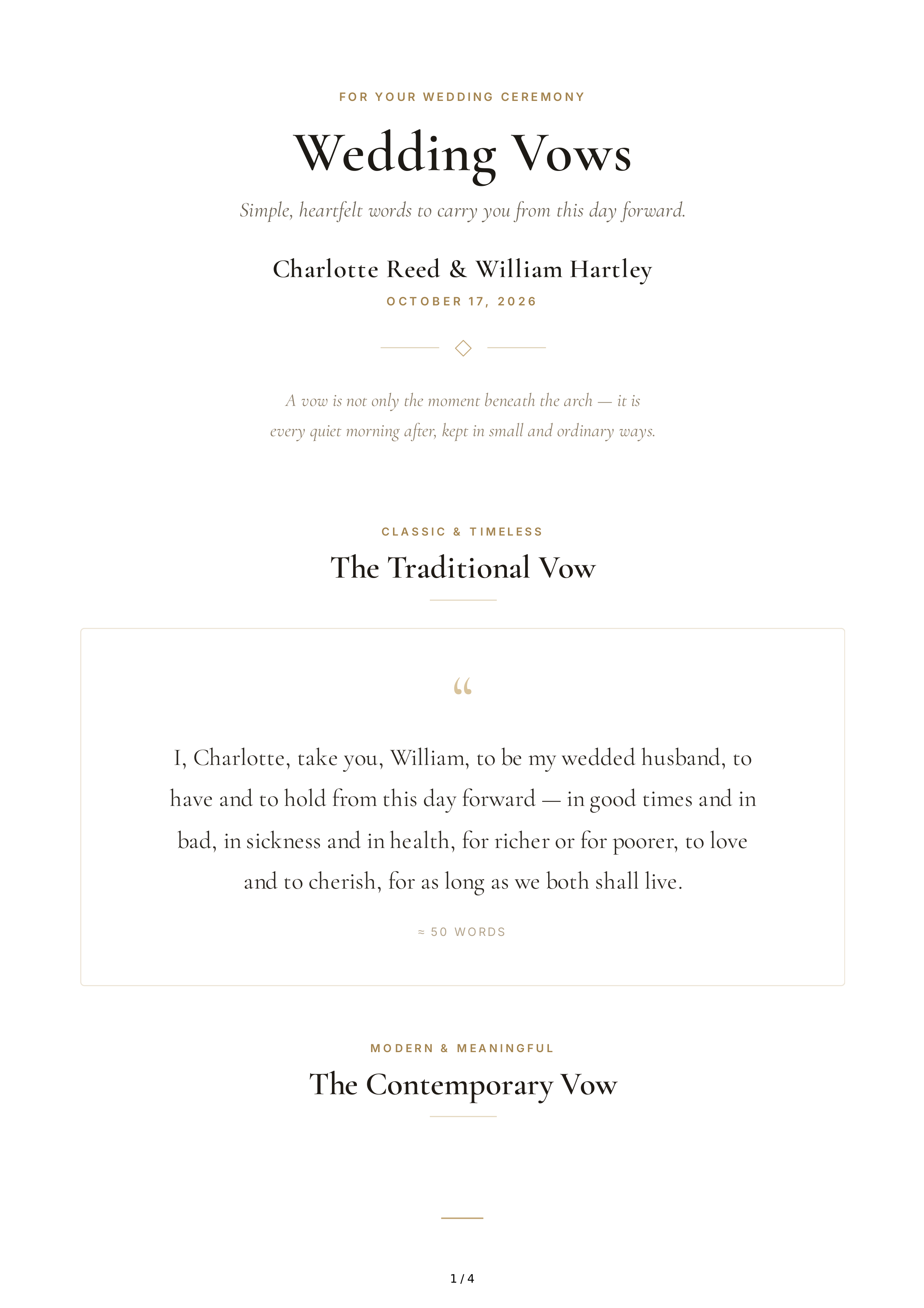 Inspirational Wedding Vows — page 1