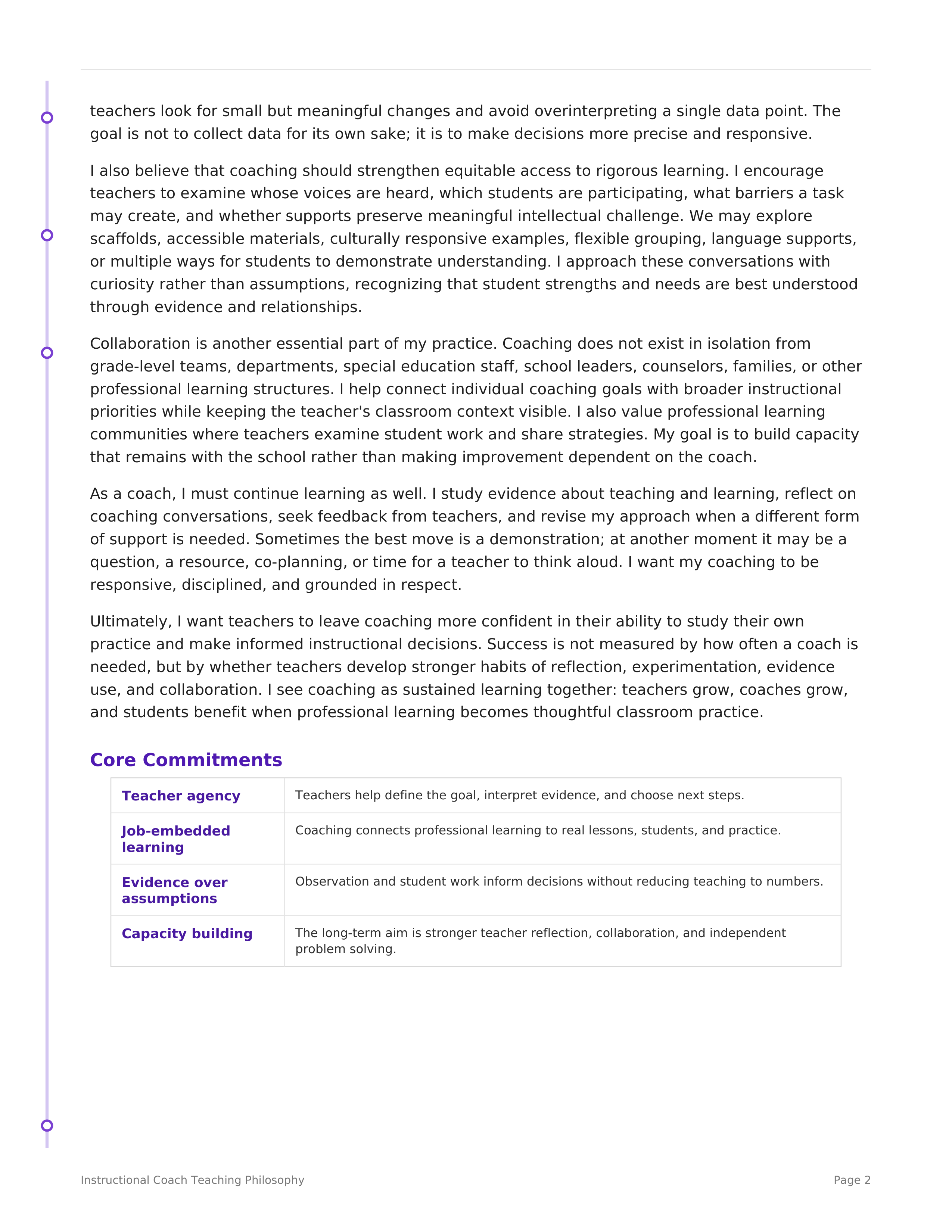Instructional Coach Teaching Philosophy — page 2