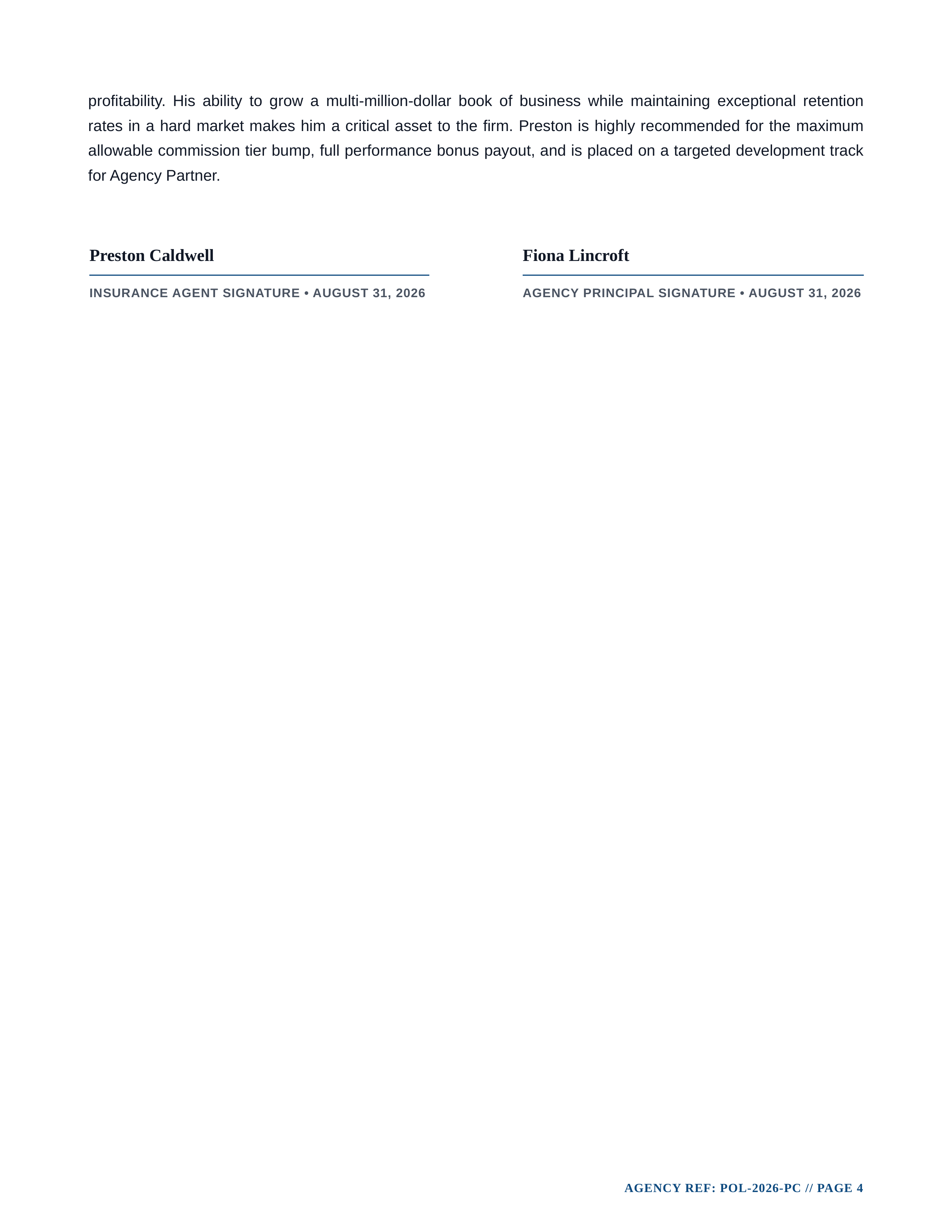 Insurance Agent Performance Review — page 4