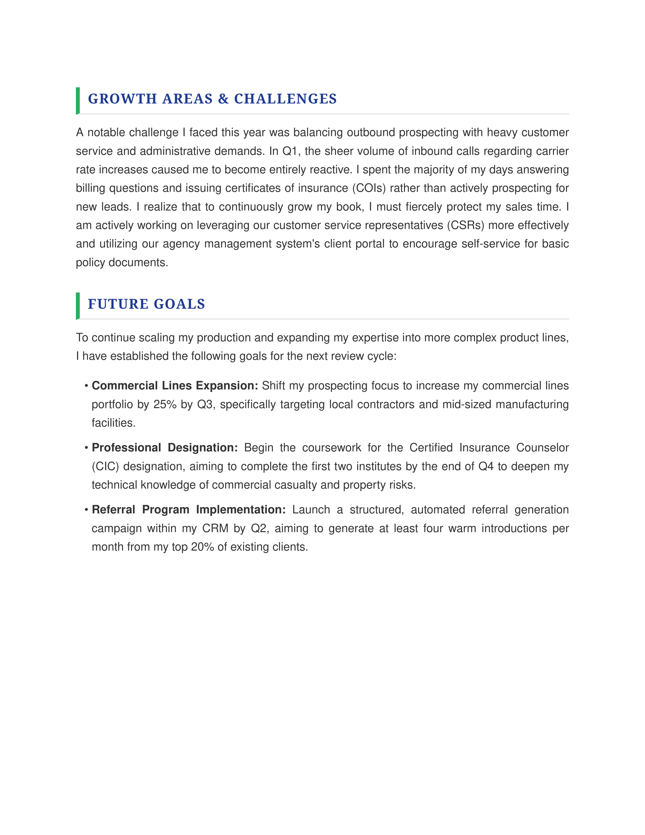 Insurance Agent Self Performance Review — page 2