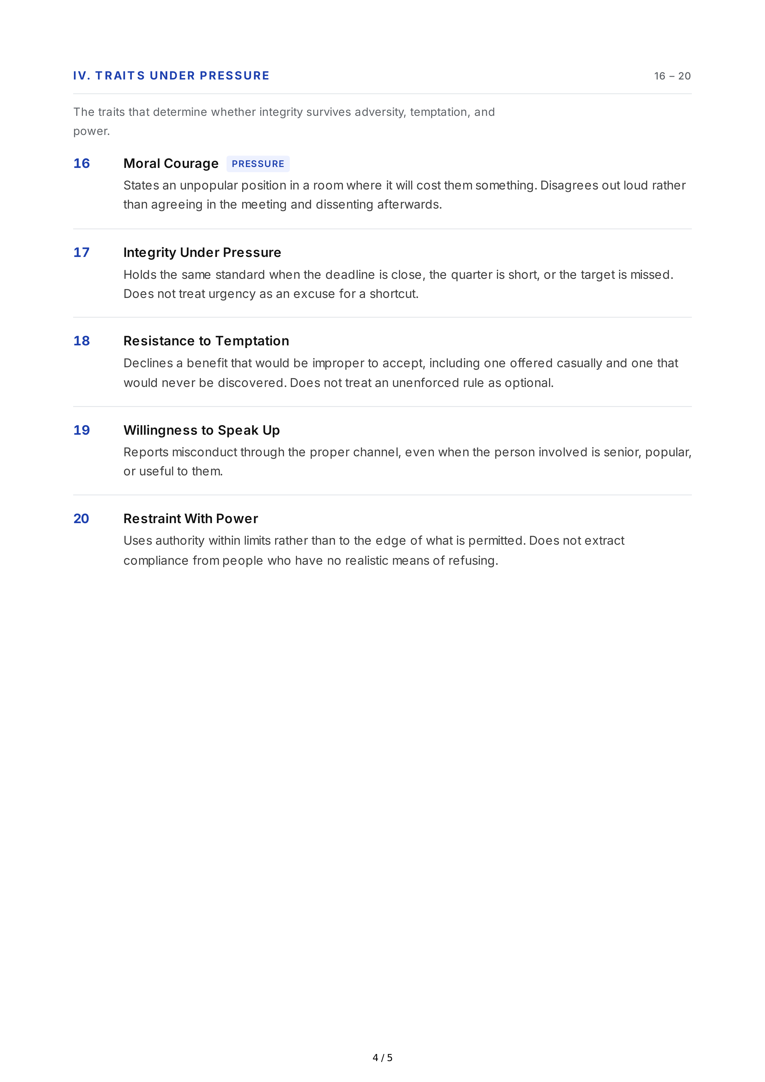 Integrity Personality Traits — page 4