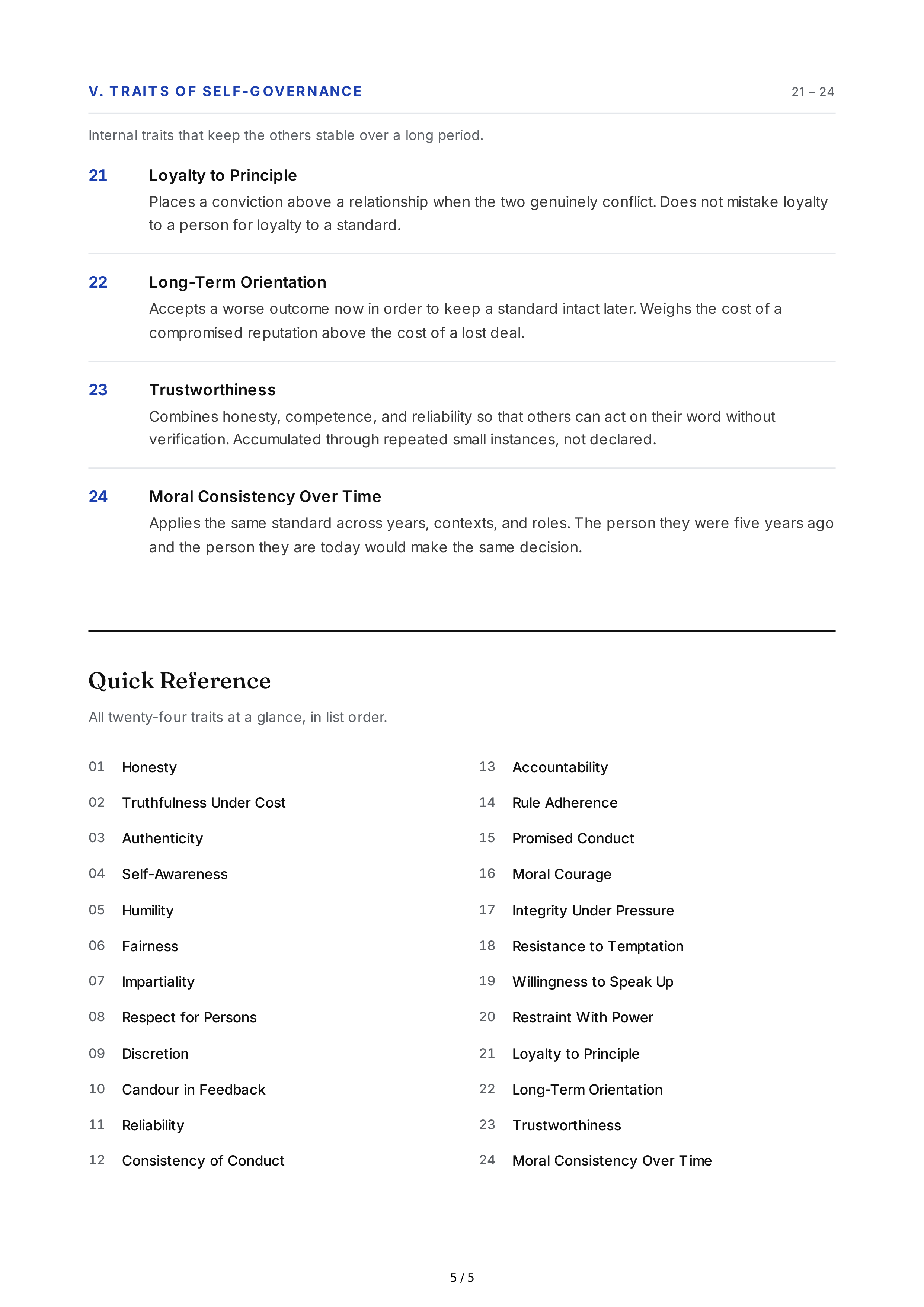 Integrity Personality Traits — page 5