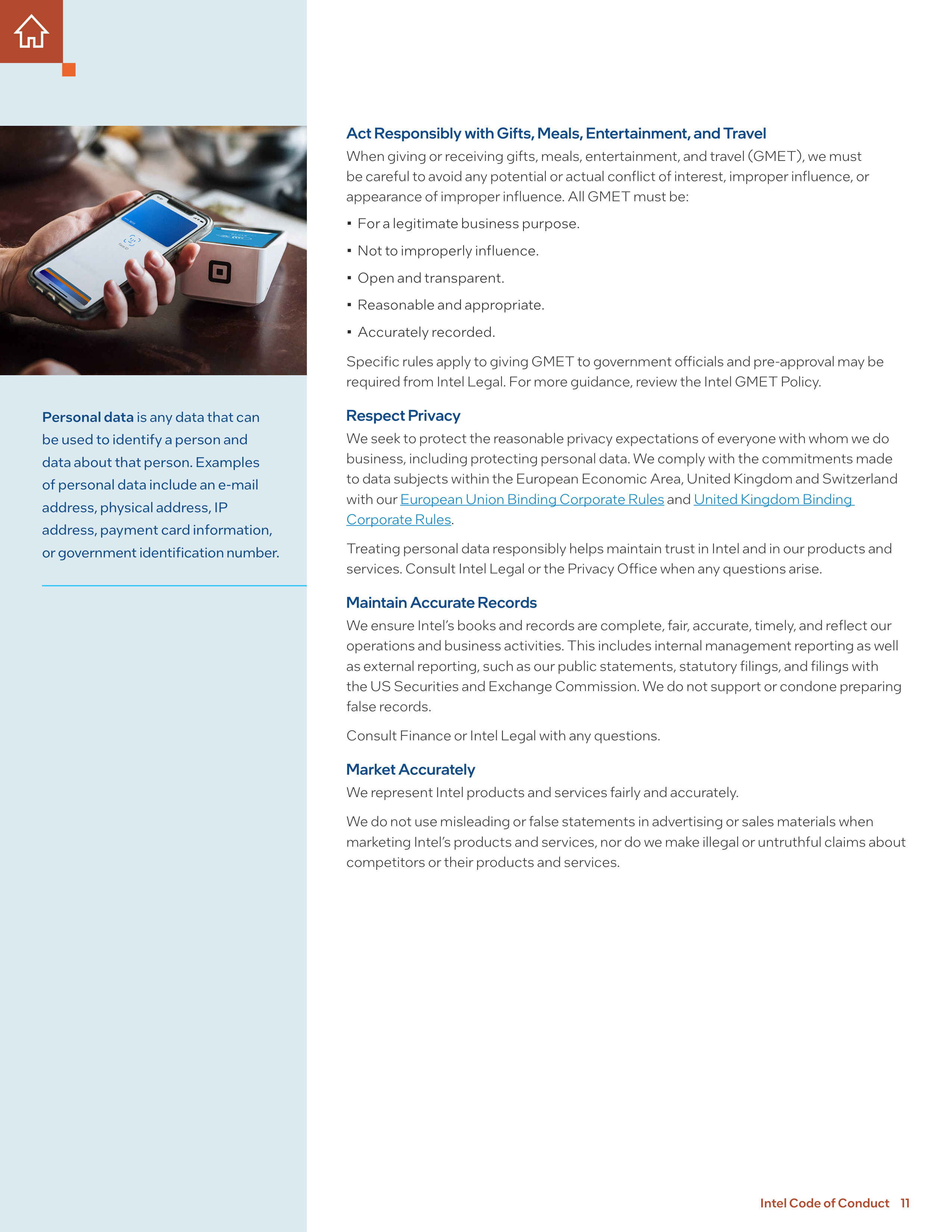 Intel Corporation Code of Conduct Handbook — page 11