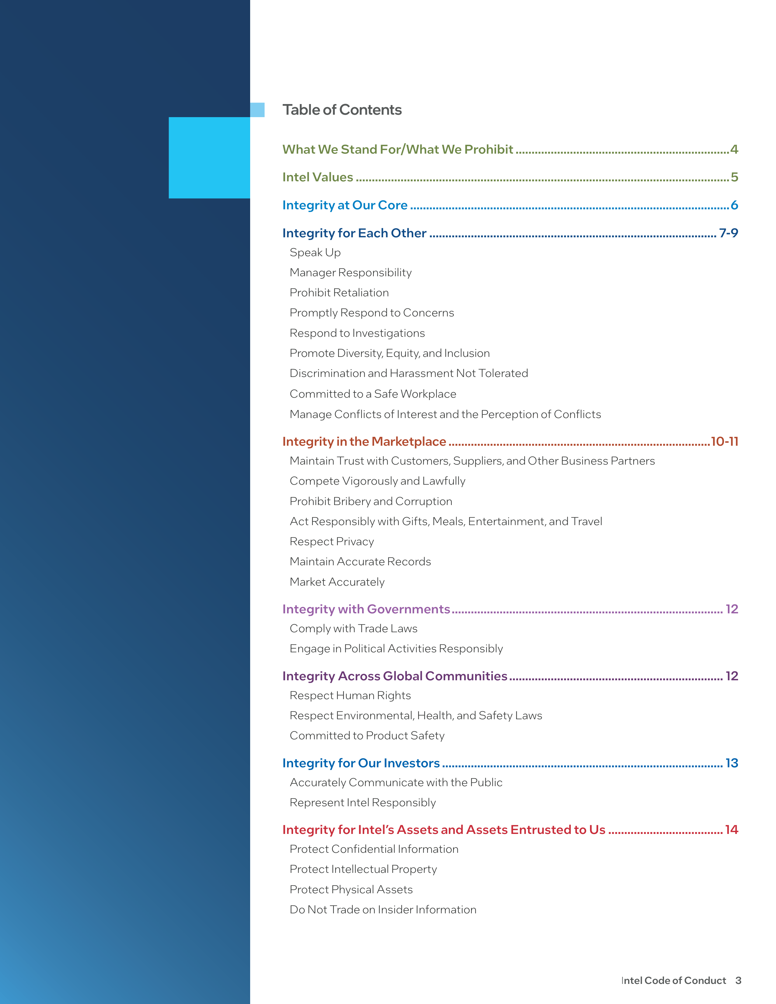 Intel Corporation Code of Conduct Handbook — page 3
