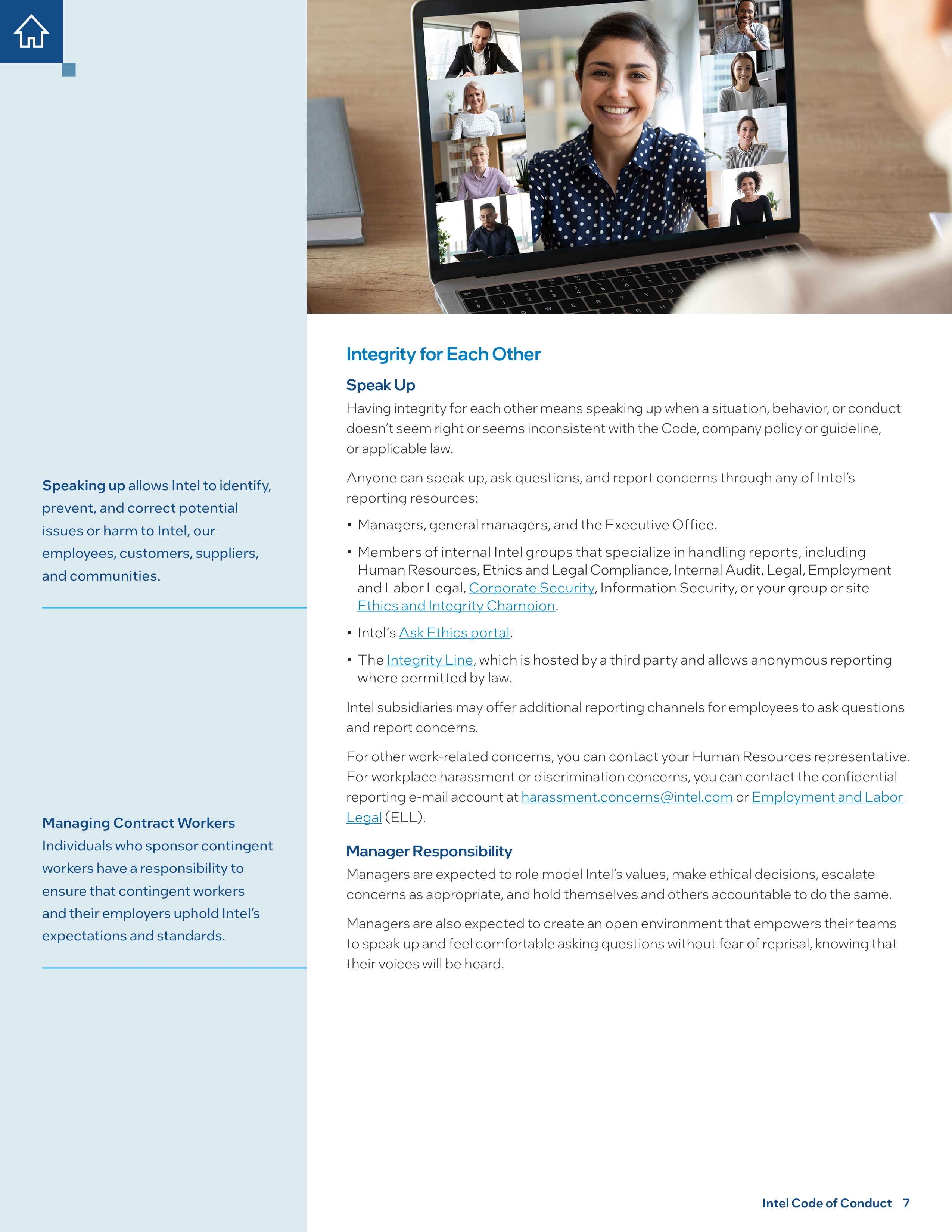 Intel Corporation Code of Conduct Handbook — page 7