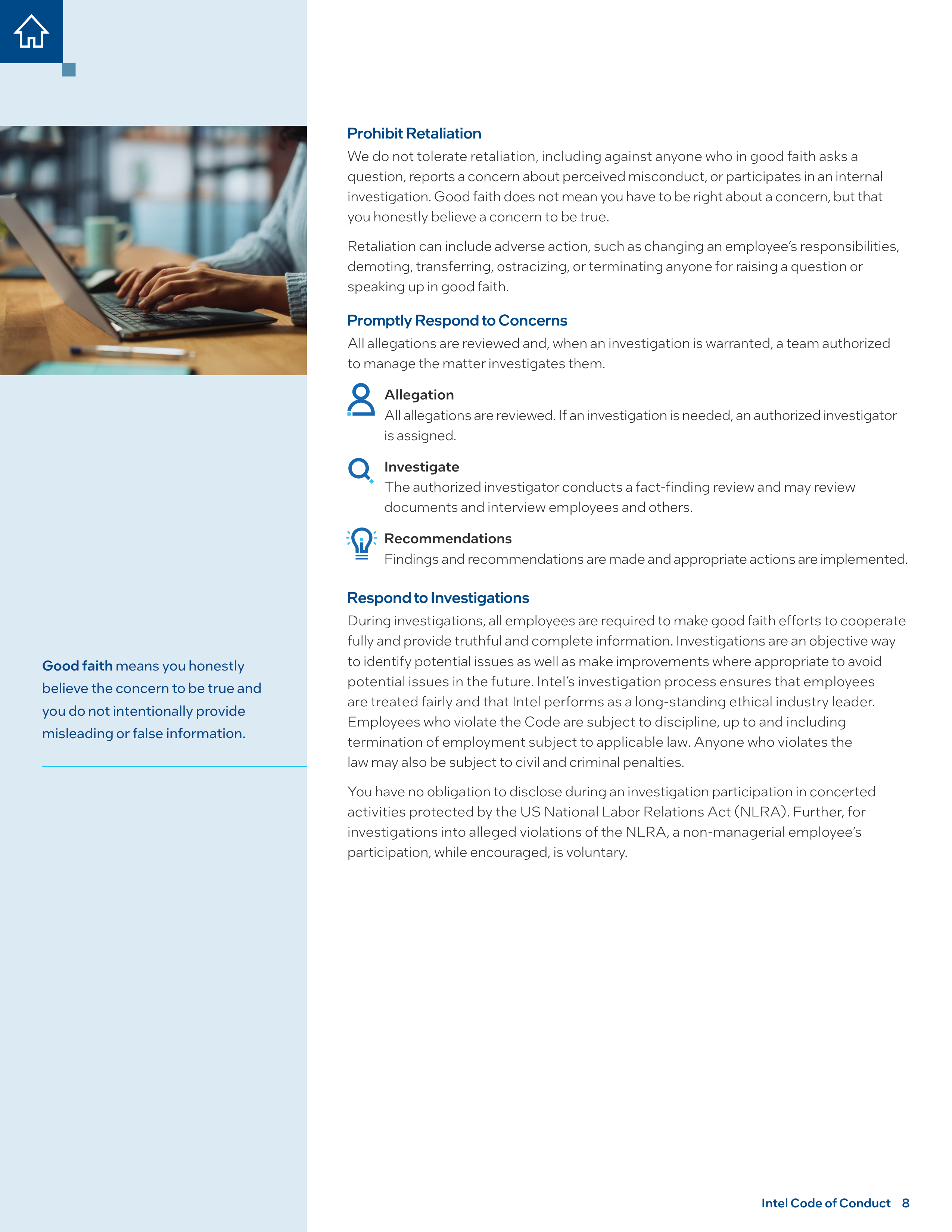 Intel Corporation Code of Conduct Handbook — page 8