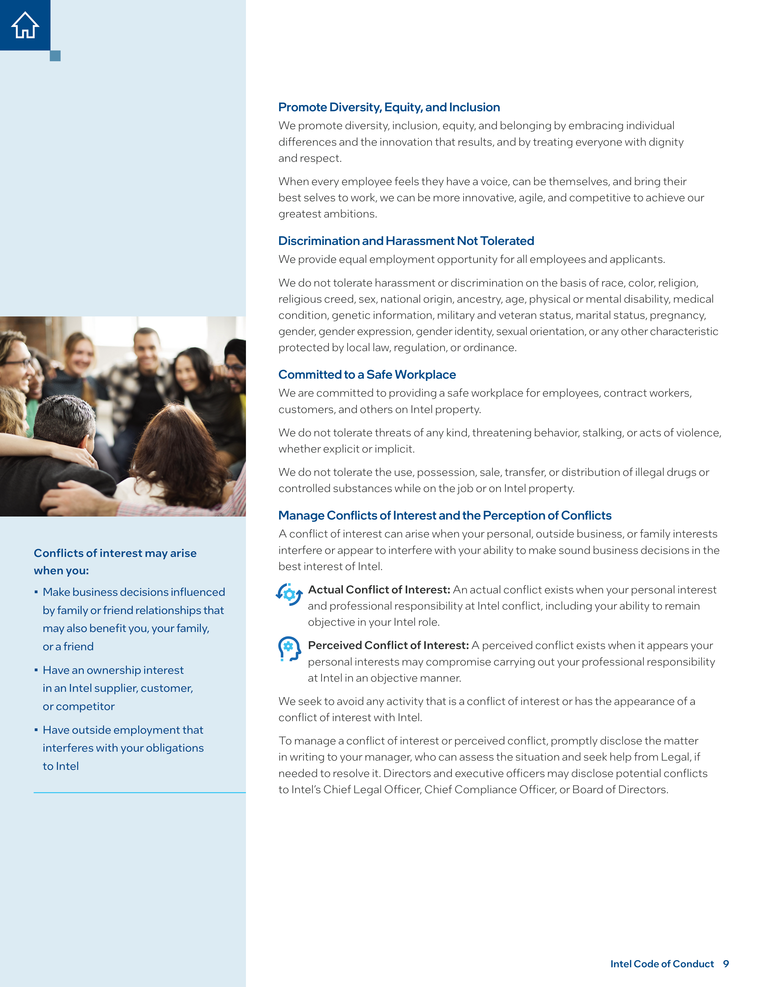 Intel Corporation Code of Conduct Handbook — page 9