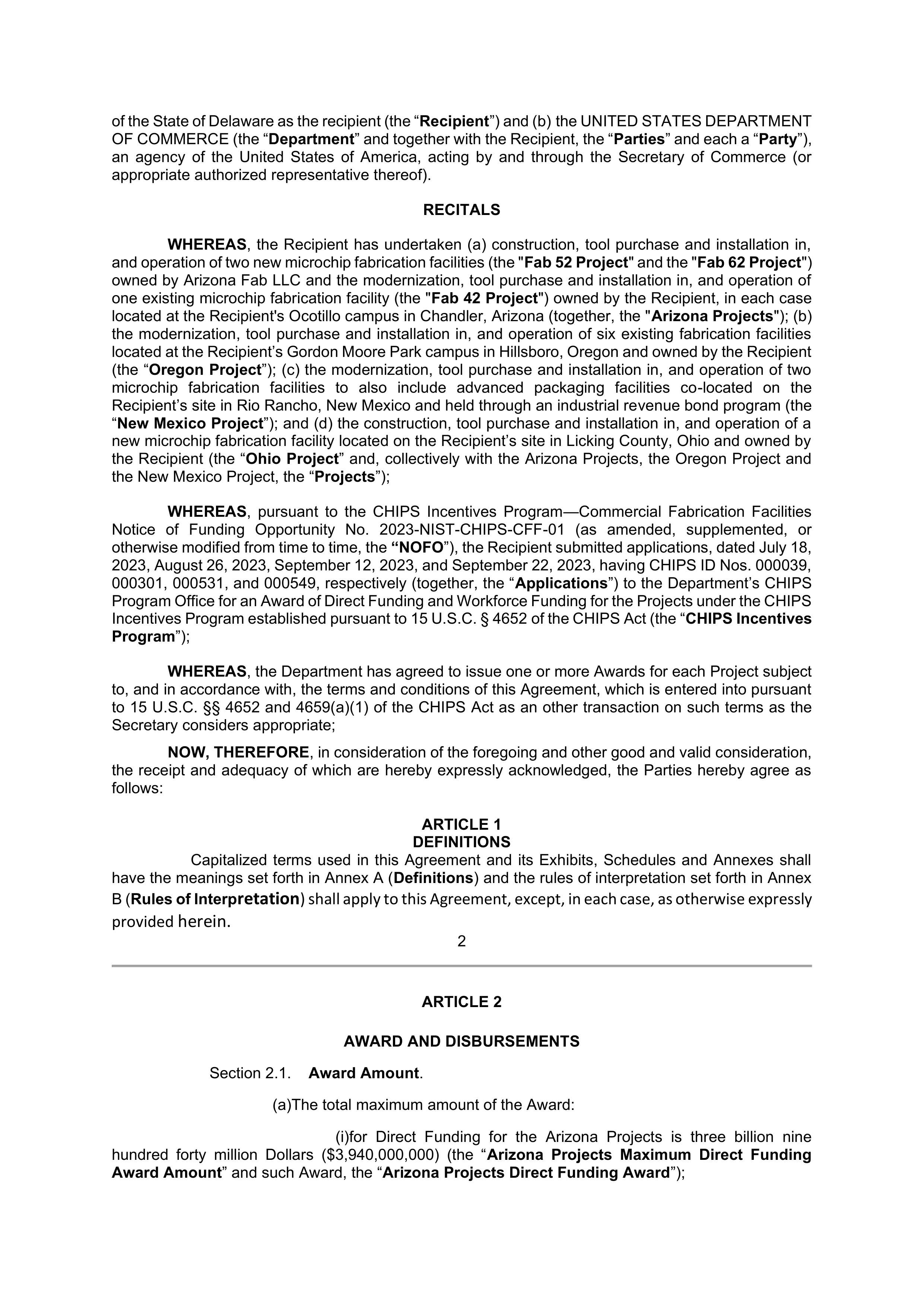 INTEL DIRECT FUNDING AGREEMENT — page 5