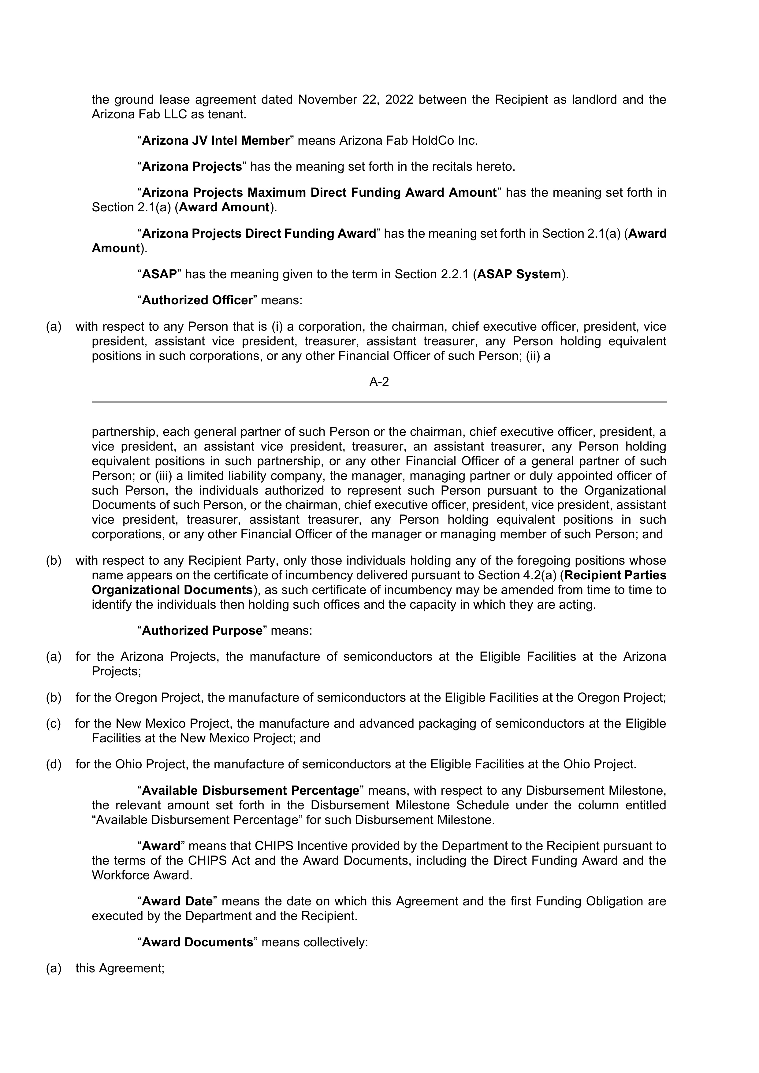 INTEL DIRECT FUNDING AGREEMENT — page 50