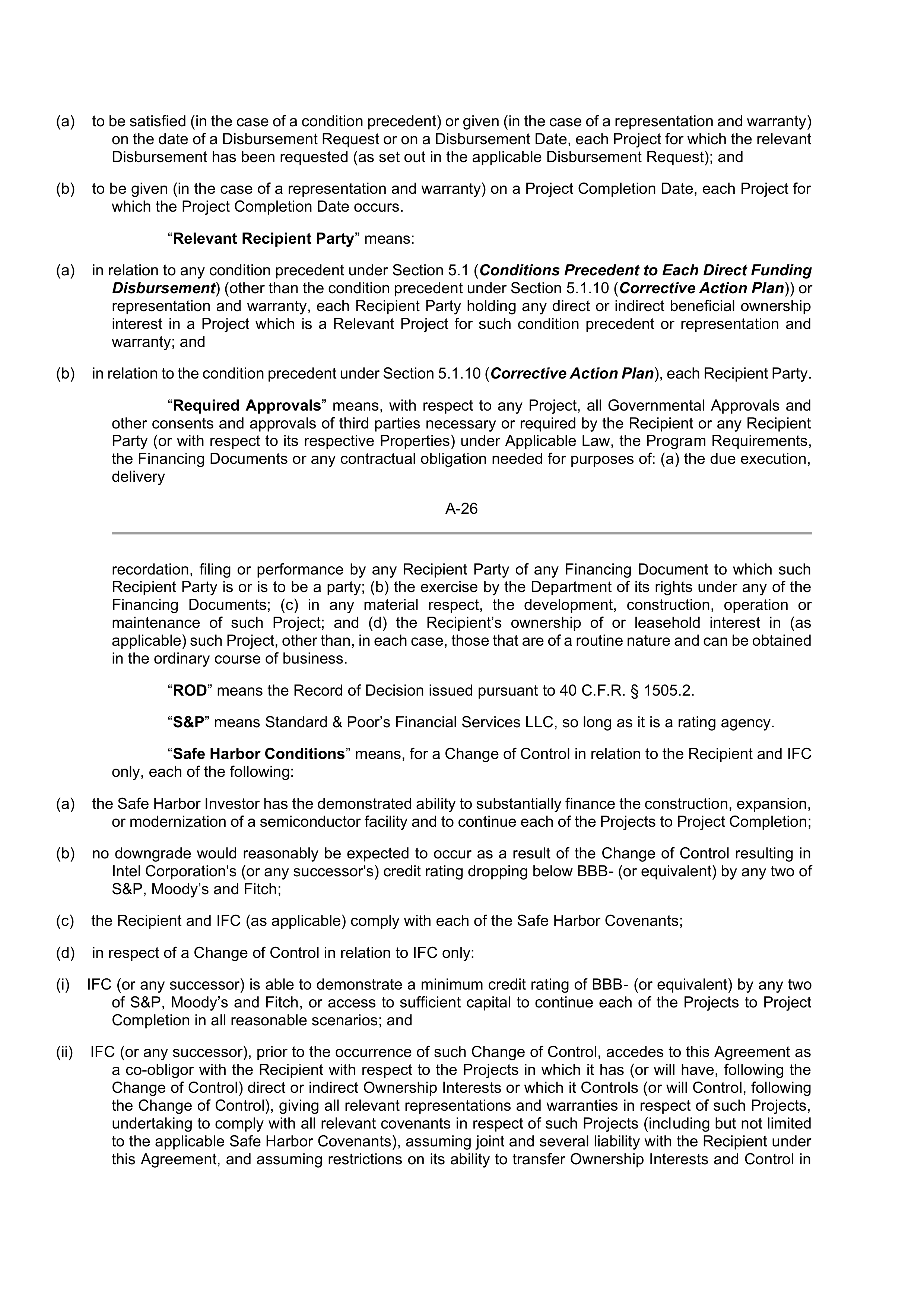 INTEL DIRECT FUNDING AGREEMENT — page 71