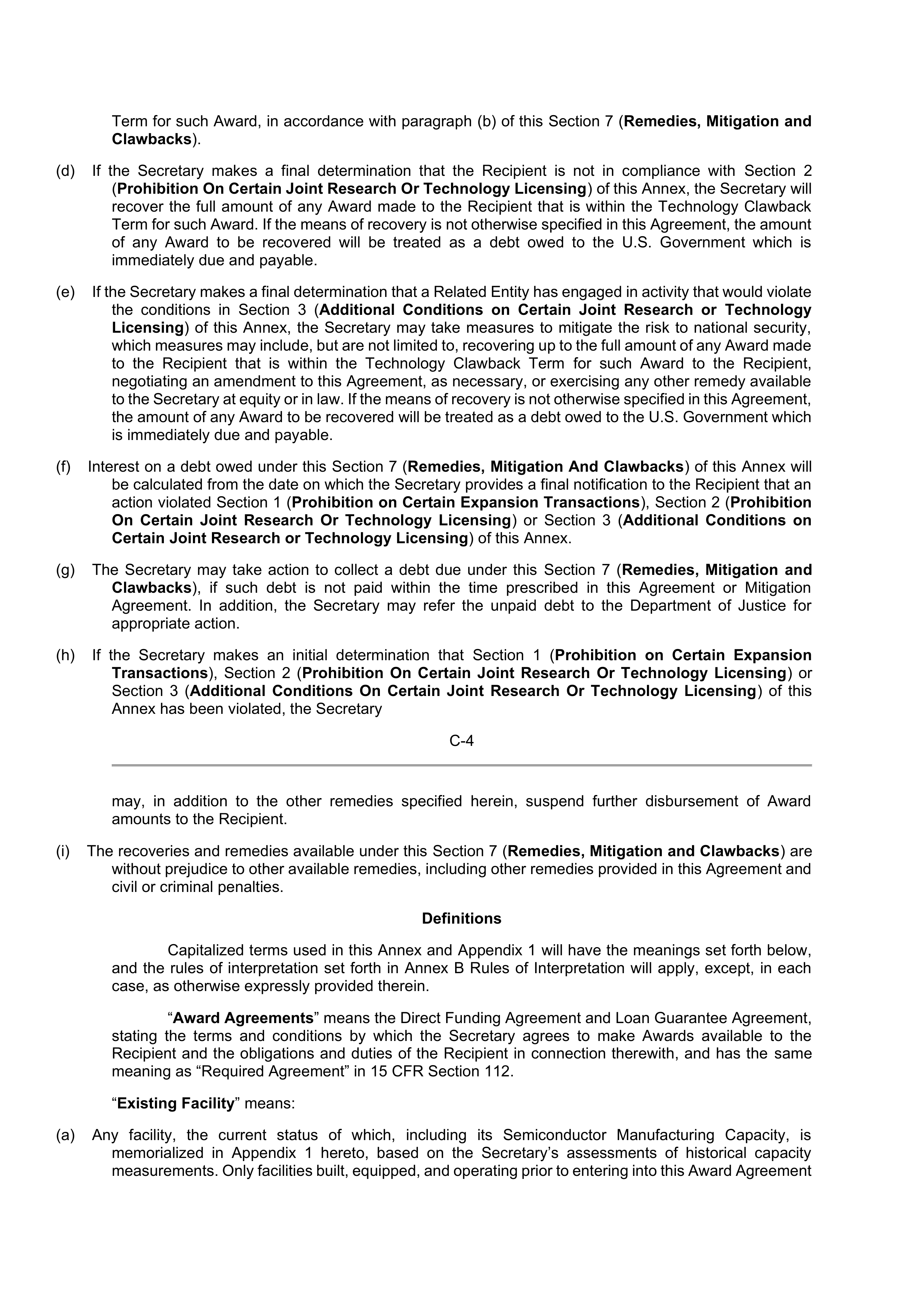 INTEL DIRECT FUNDING AGREEMENT — page 80