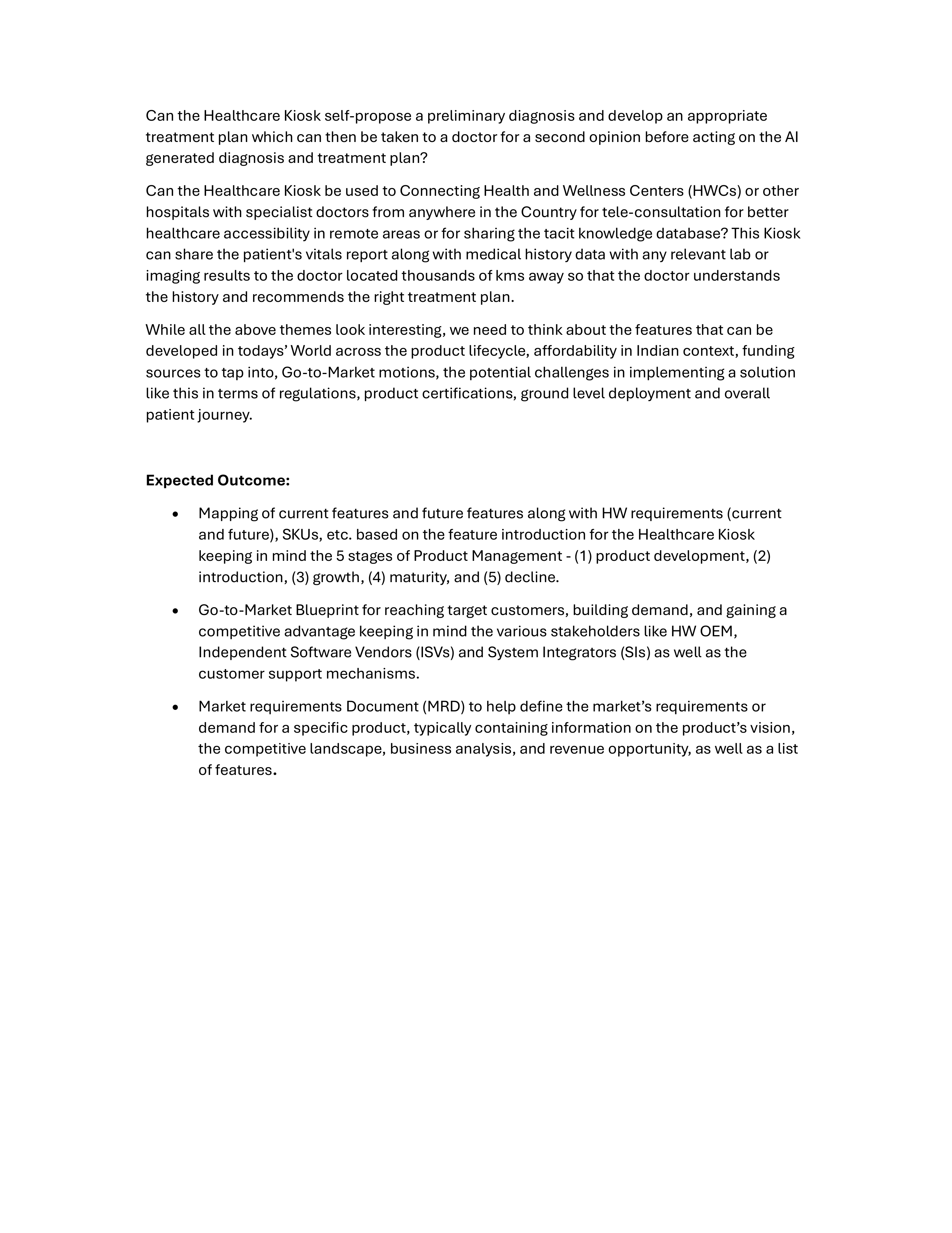 Intel Healthcare Kiosk Problem Statement — page 4