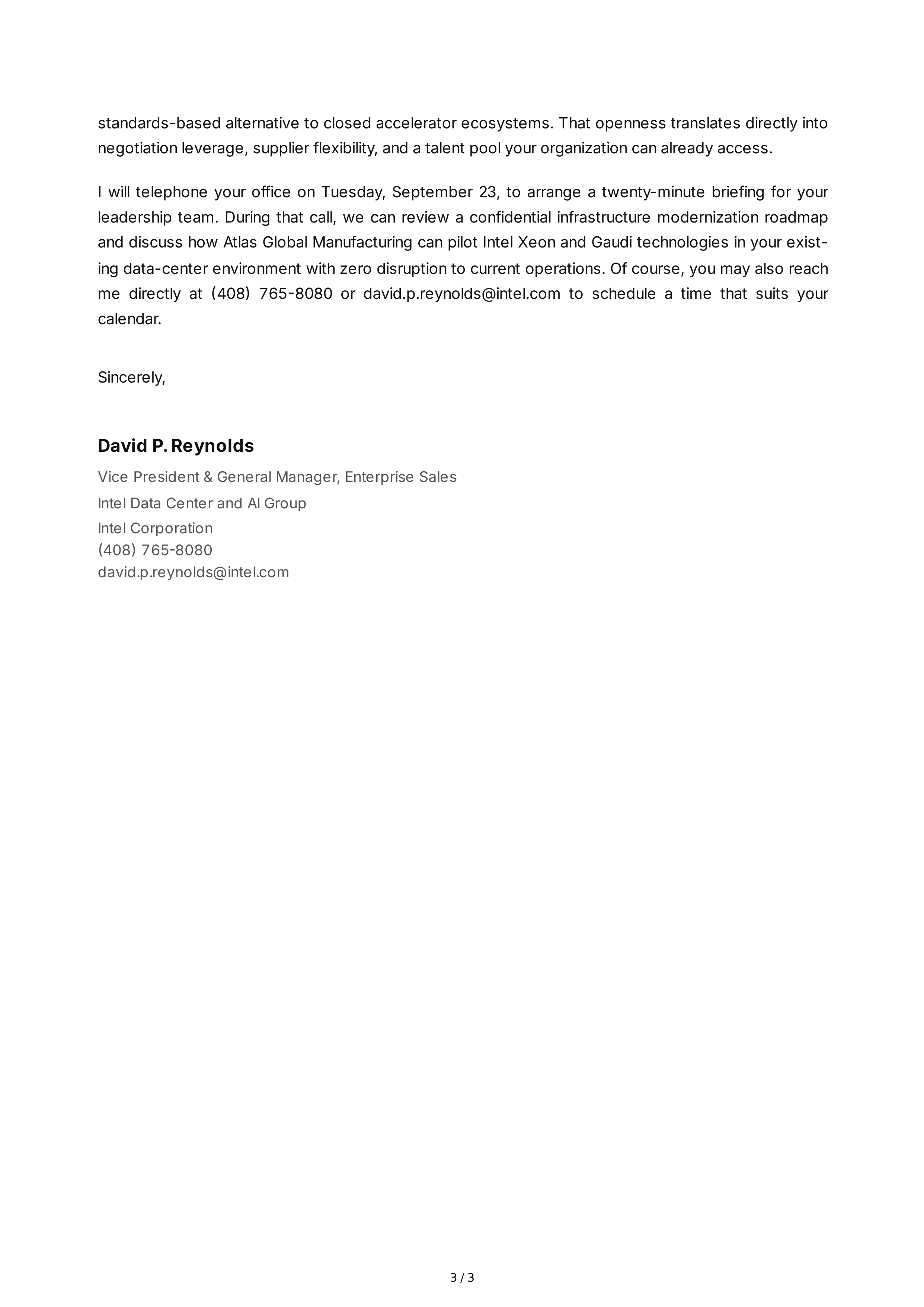 Intel Sales Letter — page 3