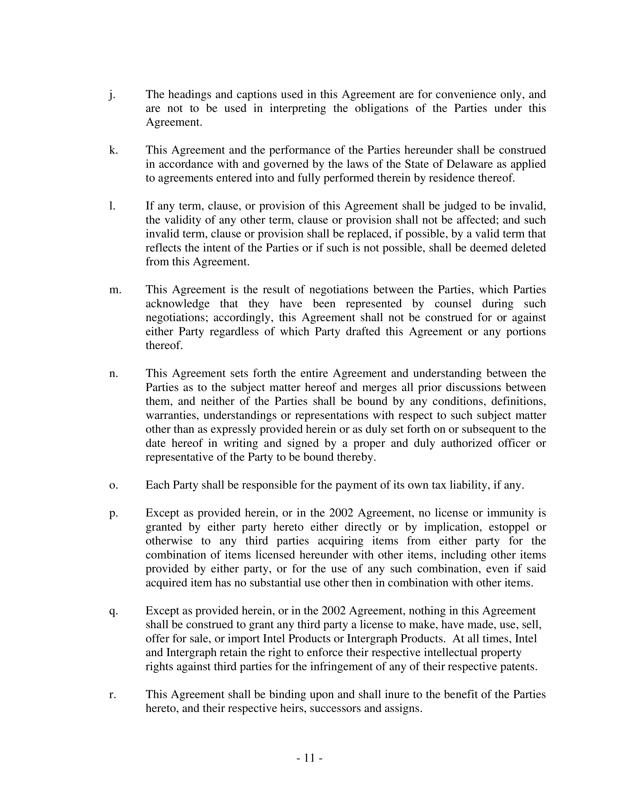 Intel Settlement Agreement — page 11