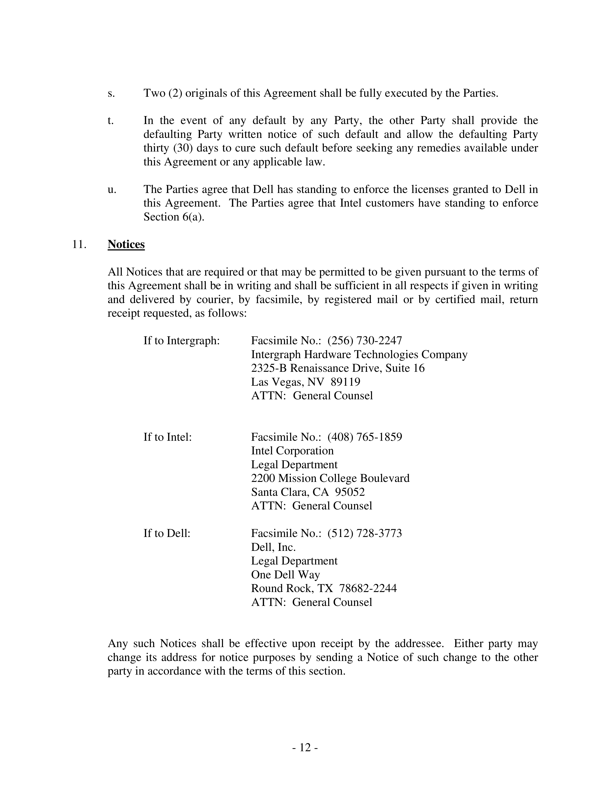 Intel Settlement Agreement — page 12
