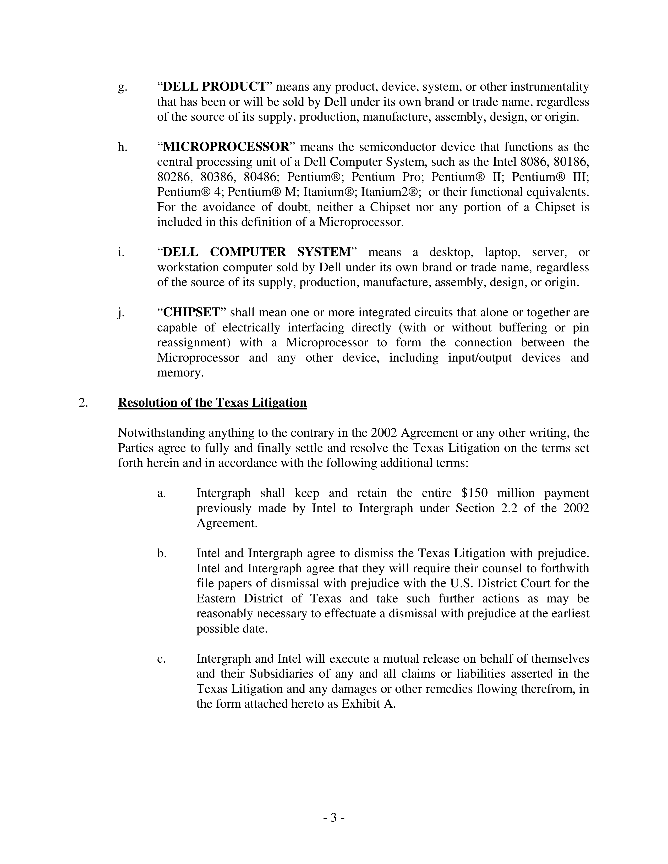 Intel Settlement Agreement — page 3