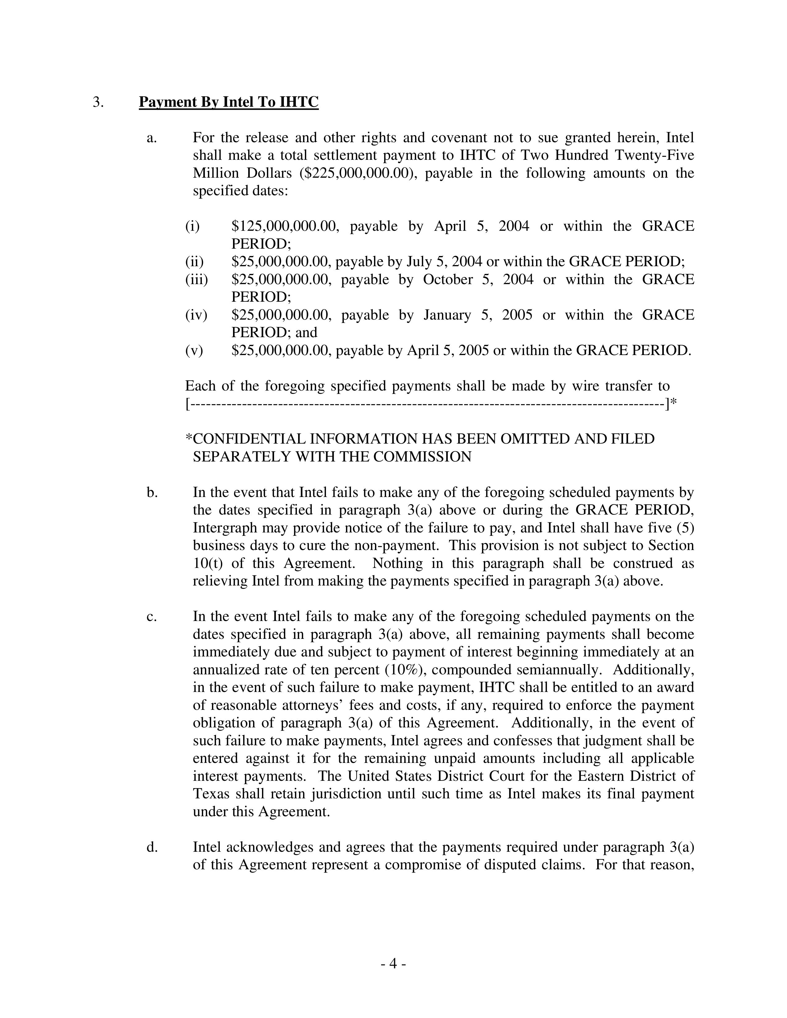 Intel Settlement Agreement — page 4