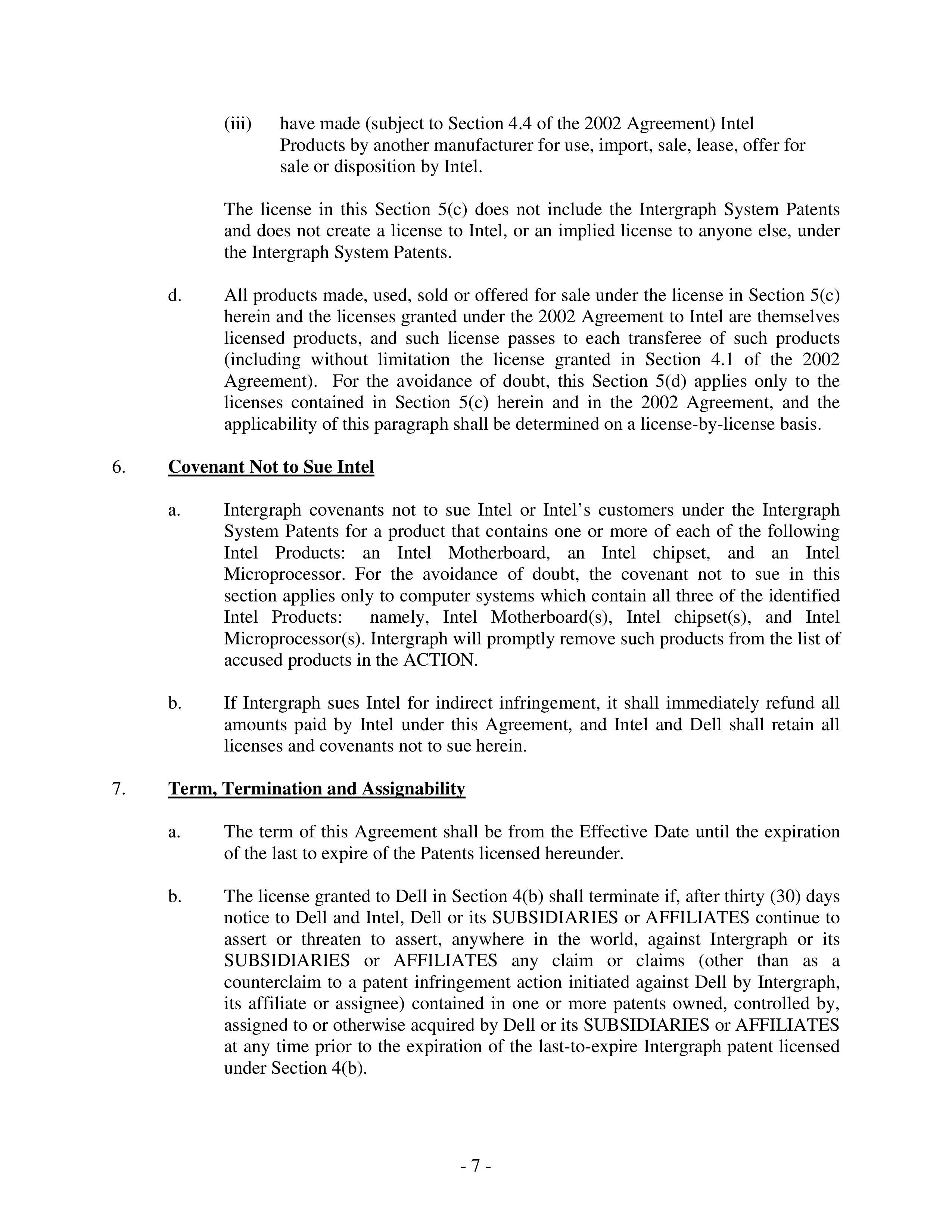 Intel Settlement Agreement — page 7