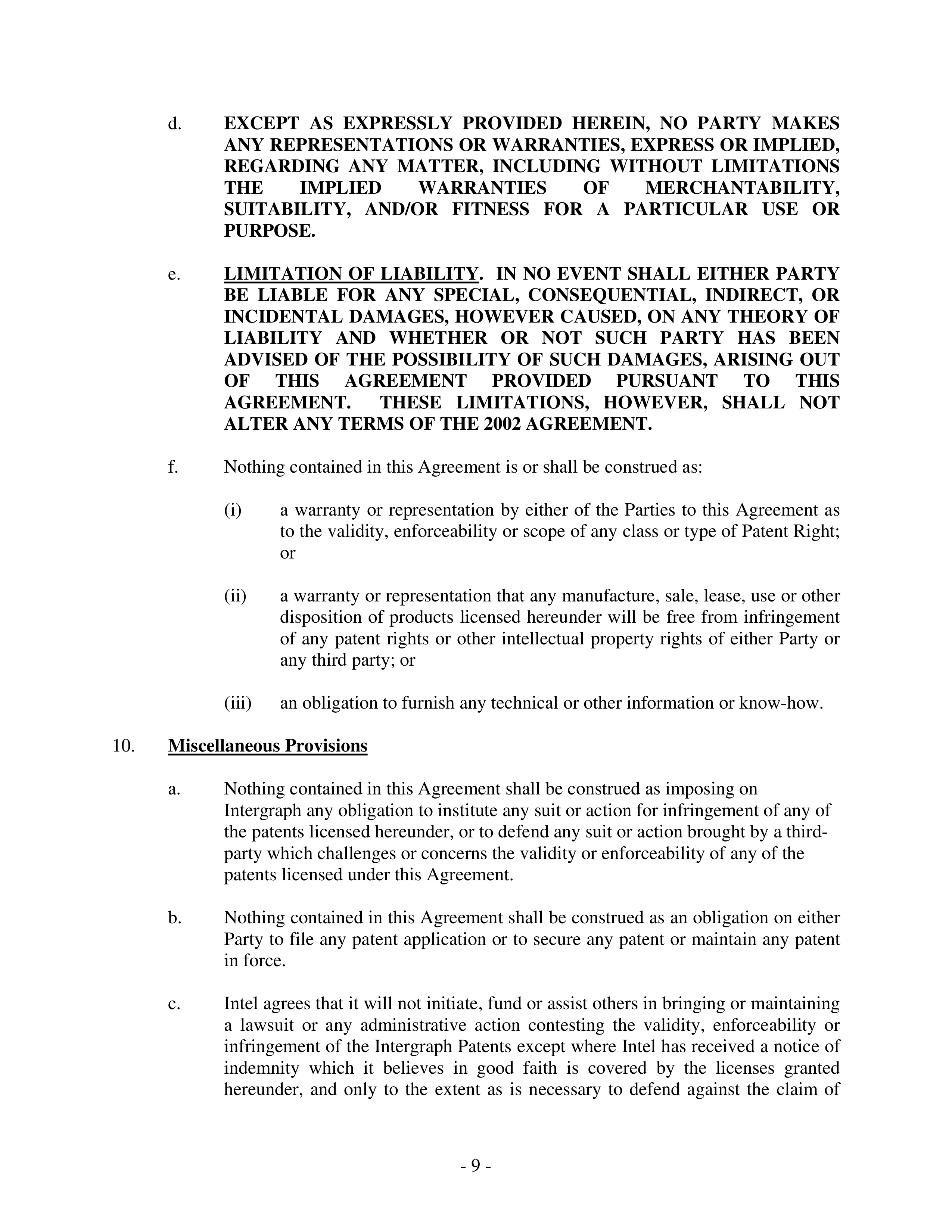 Intel Settlement Agreement — page 9