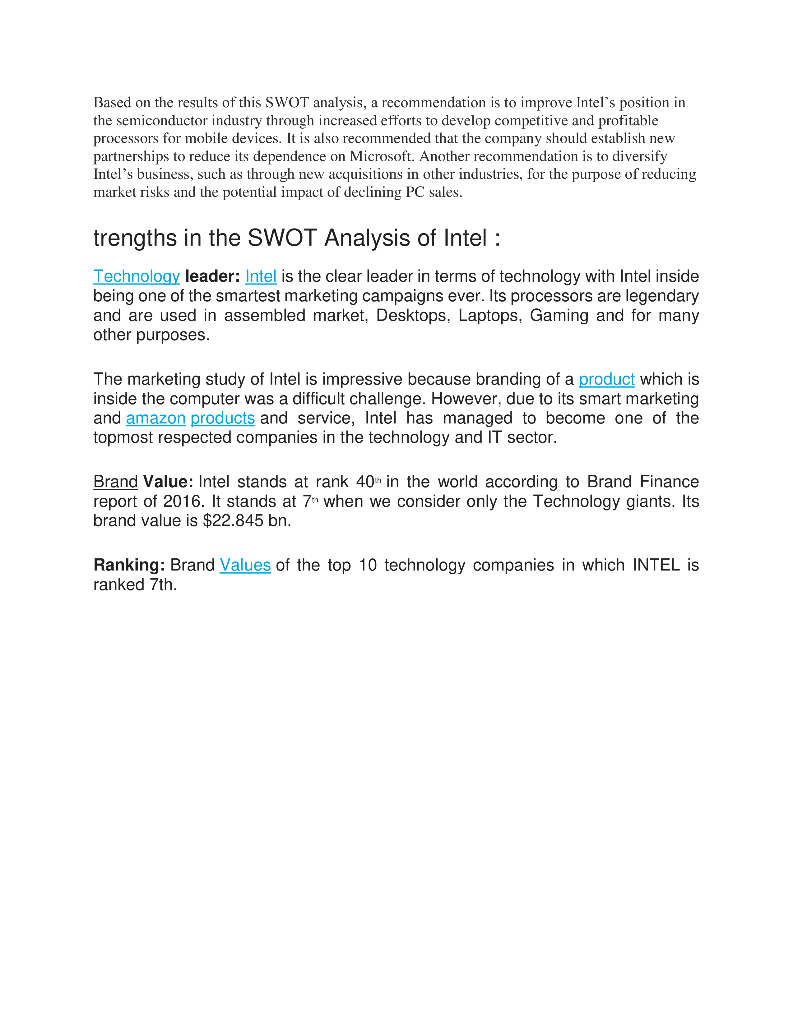 Intel Swot Analysis  — page 4
