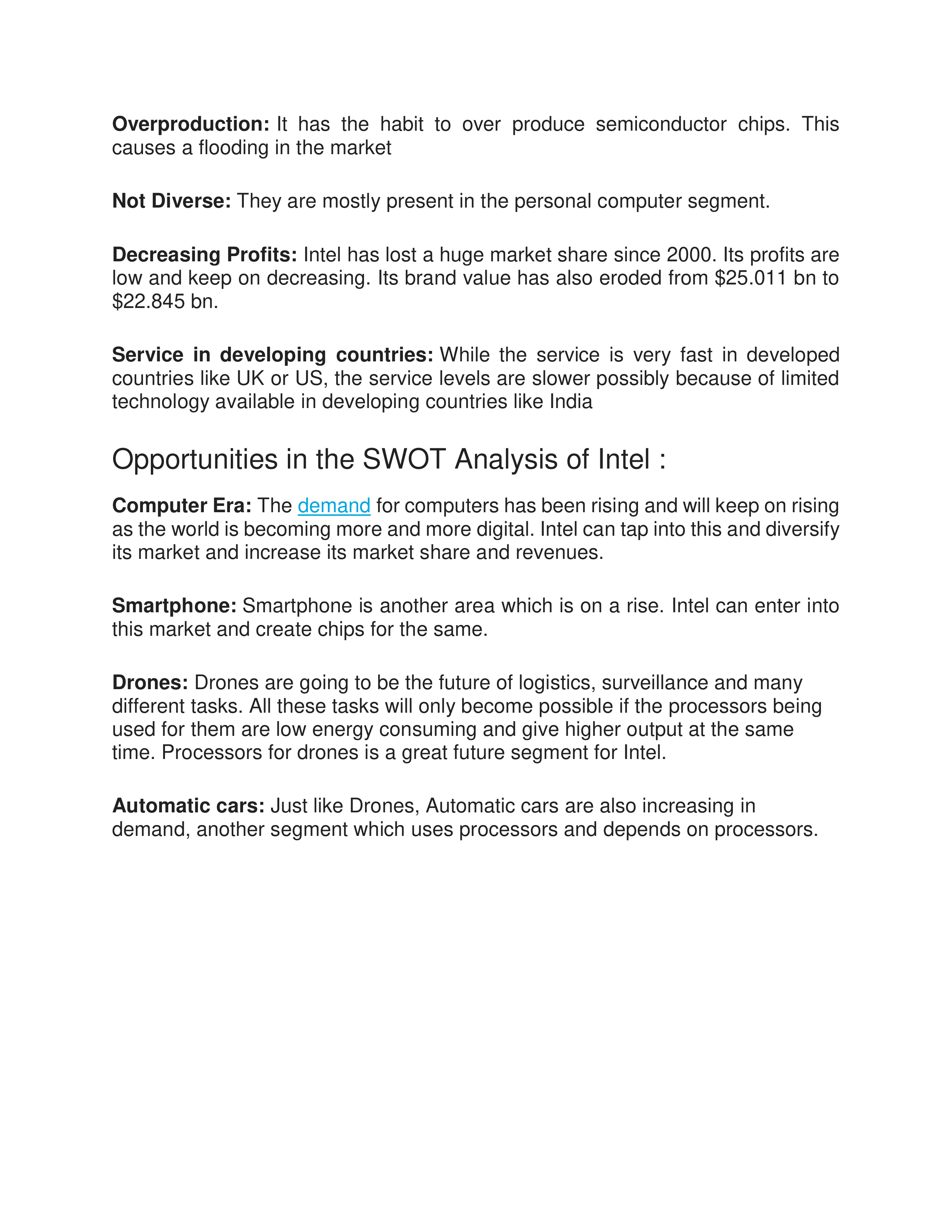 Intel Swot Analysis  — page 6