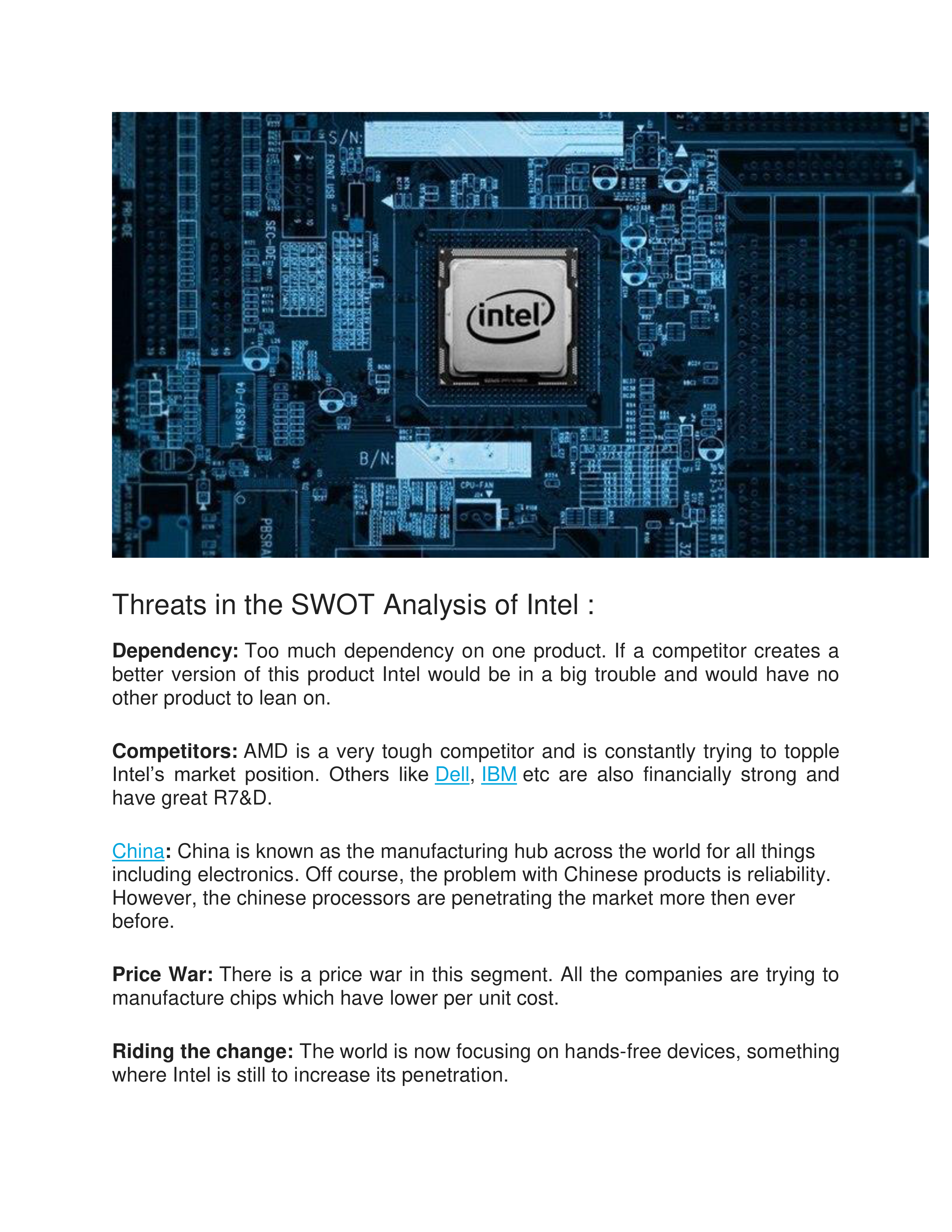 Intel Swot Analysis  — page 7