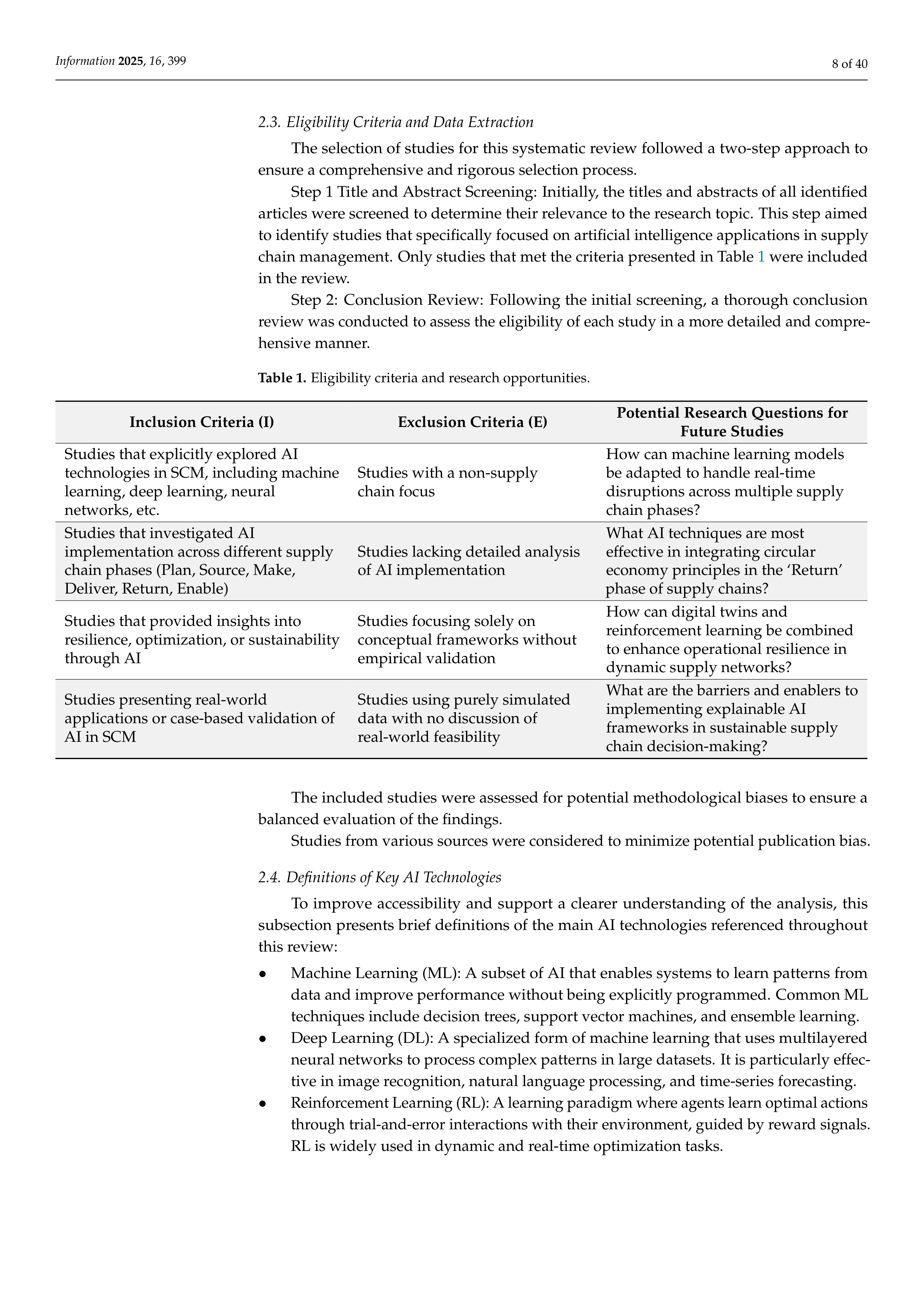 Artificial Intelligence Applications in Supply Chain Management — page 8