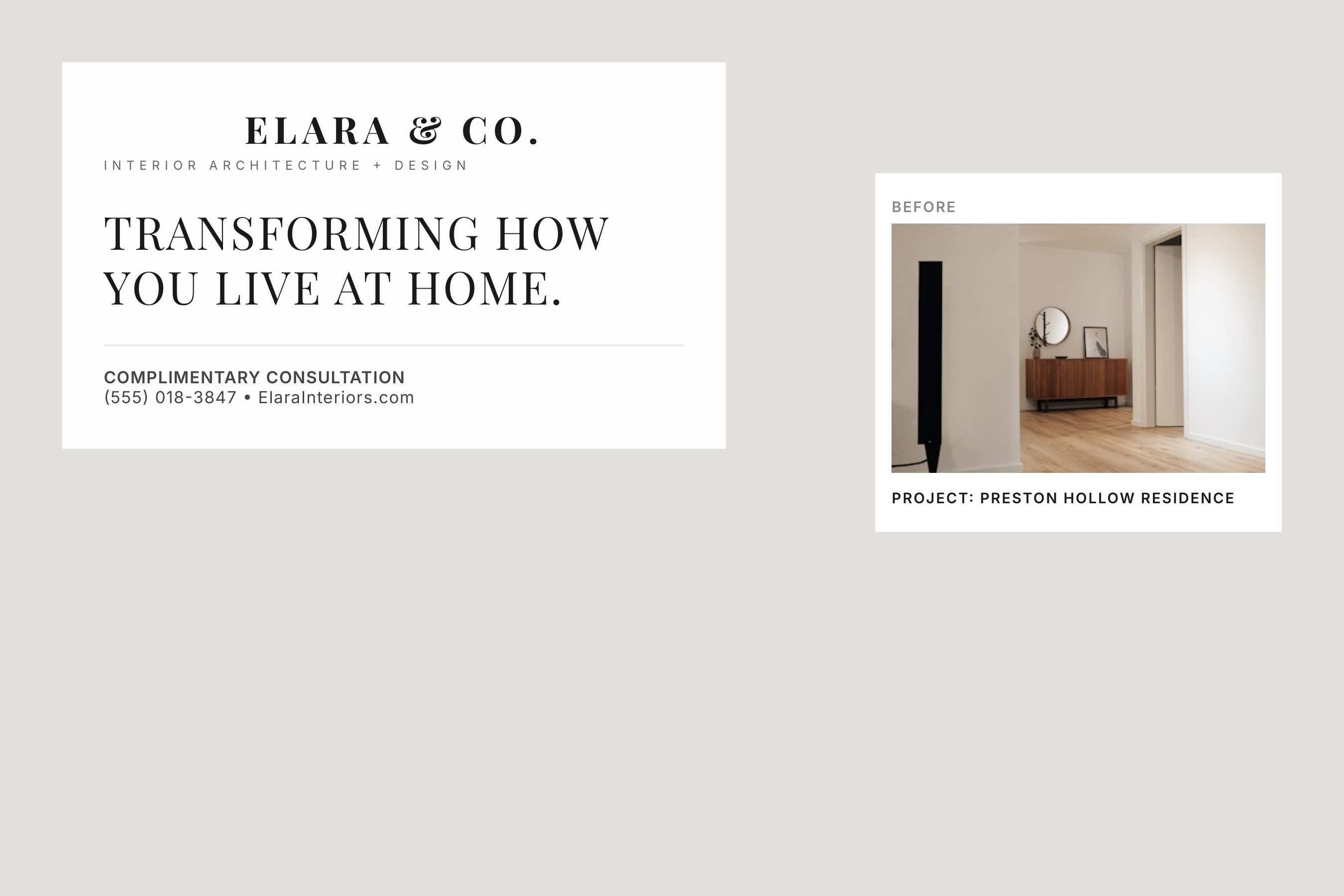 Interior Design Before & After Editorial Showcase Postcard — page 1
