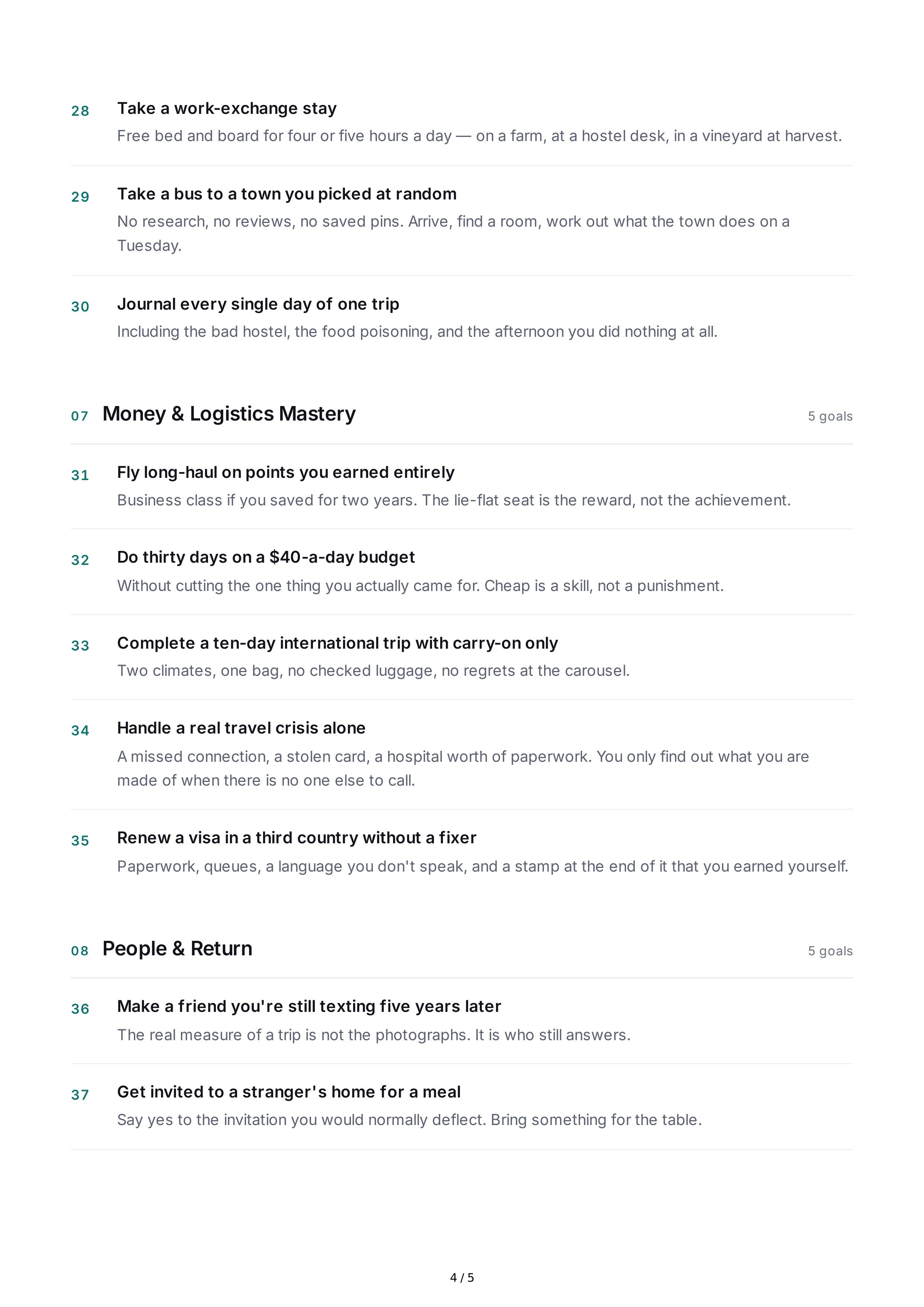 International Travel Life Goals — page 4