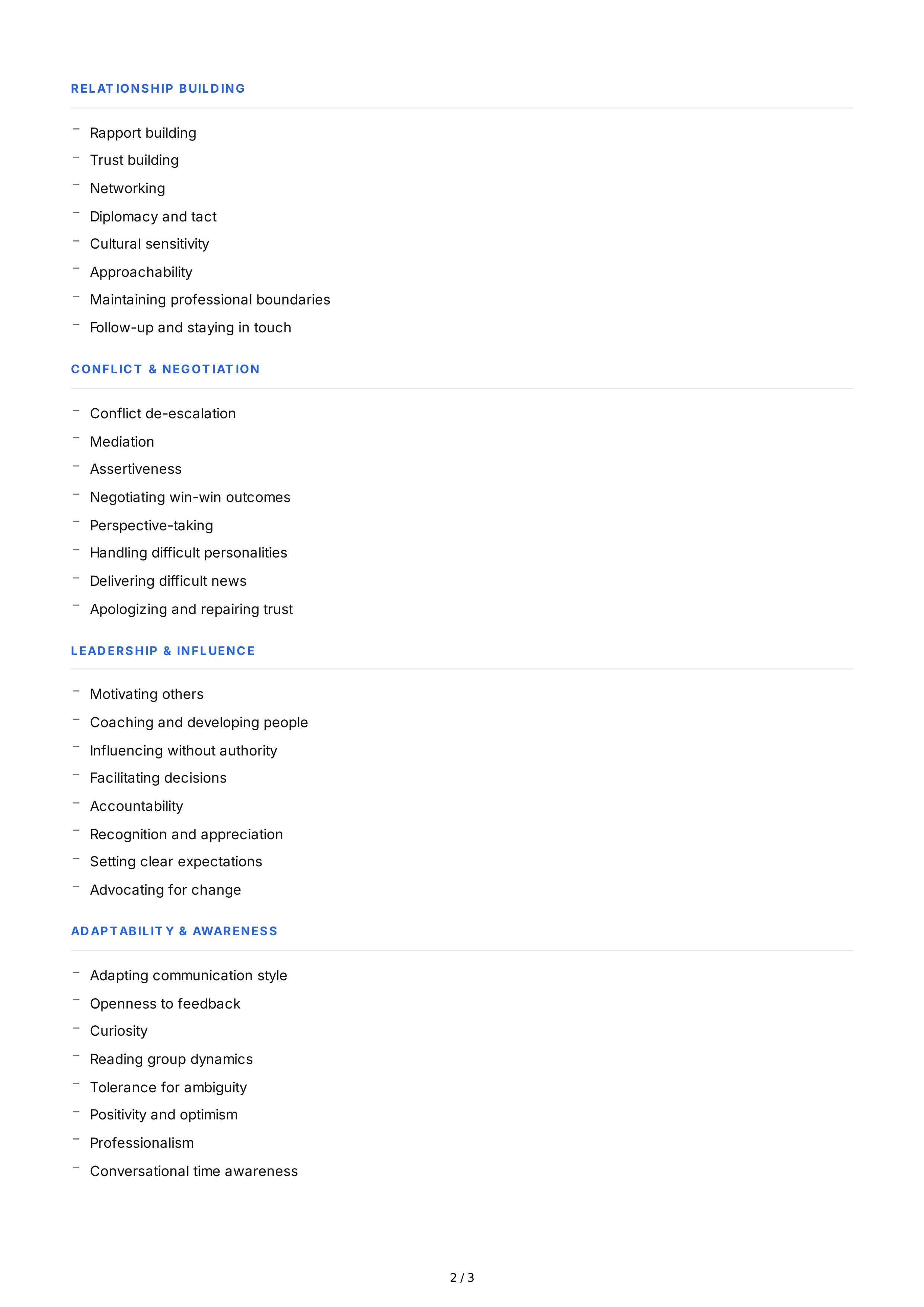 Interpersonal Soft Skills — page 2