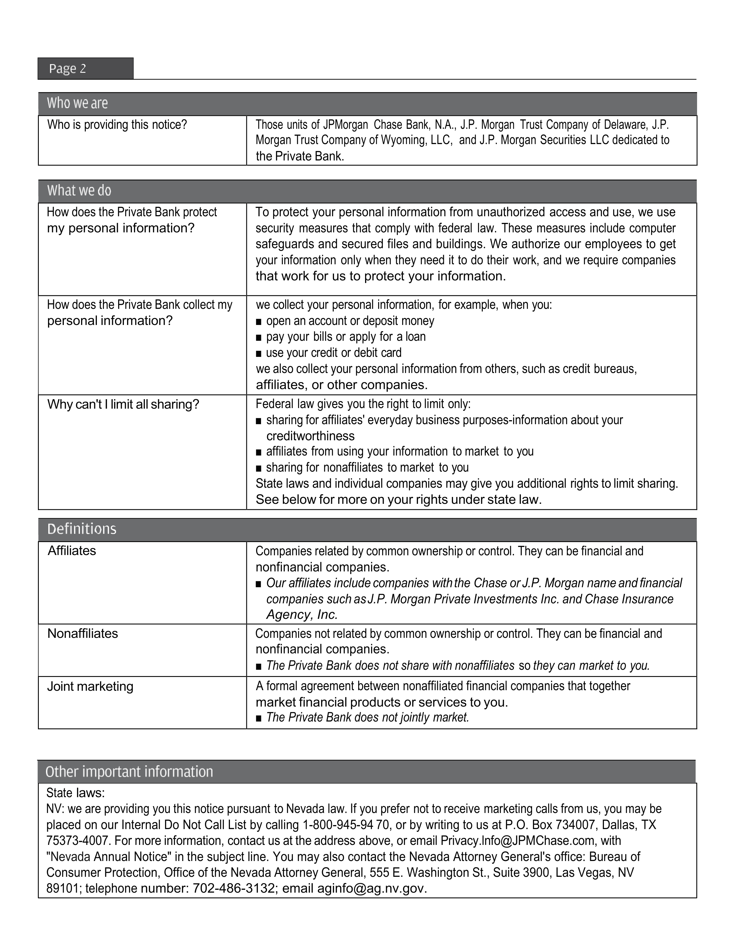 J.P. Morgan Private Bank Privacy Notice — page 4
