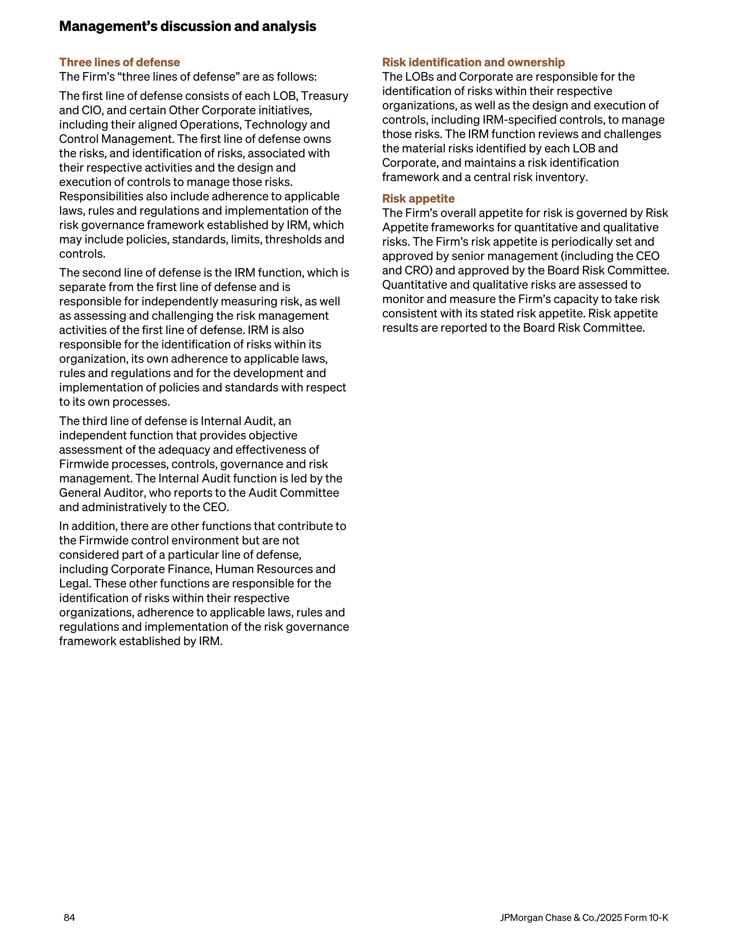 JPMorgan Chase Annual Report — page 116